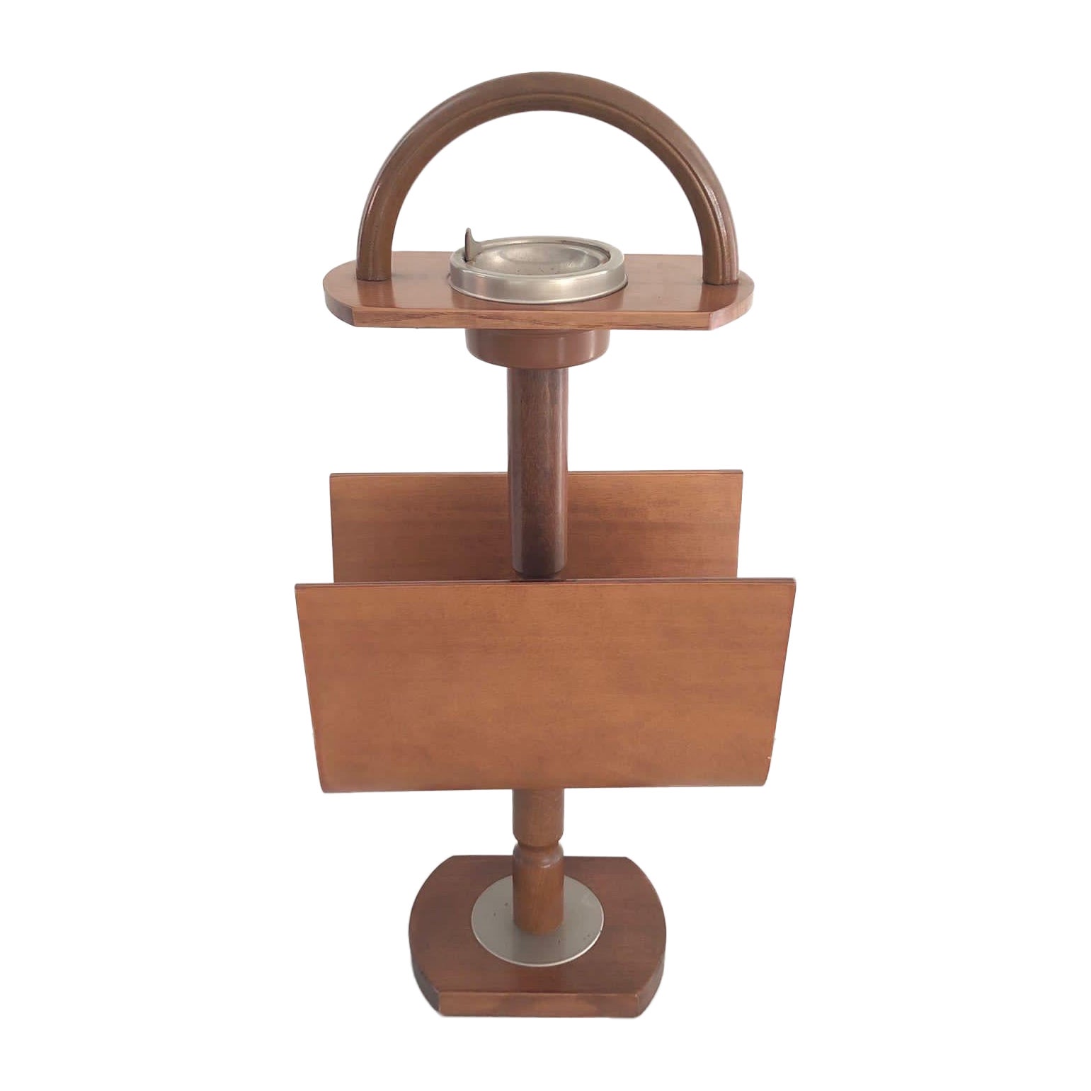 Portariviste in legno italiano del Mid Century con portacenere, 1960, Italia in vendita