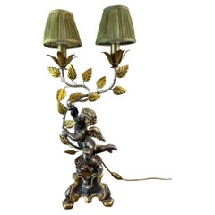 Mid-century Italian Wooden Angel as a Table Lamp, 1950s