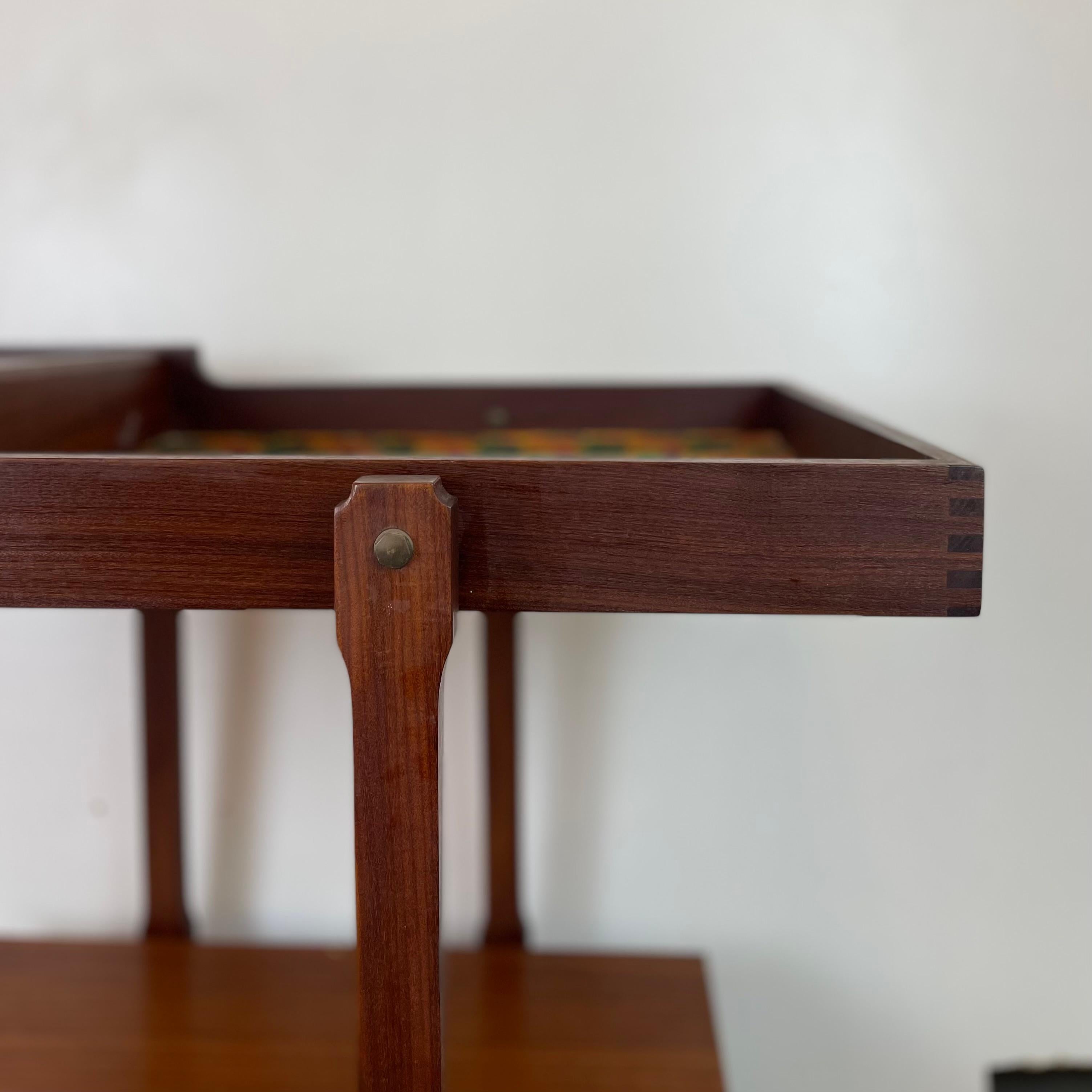 Carrito de bar de madera italiano de mediados de siglo, años 60 en venta 1
