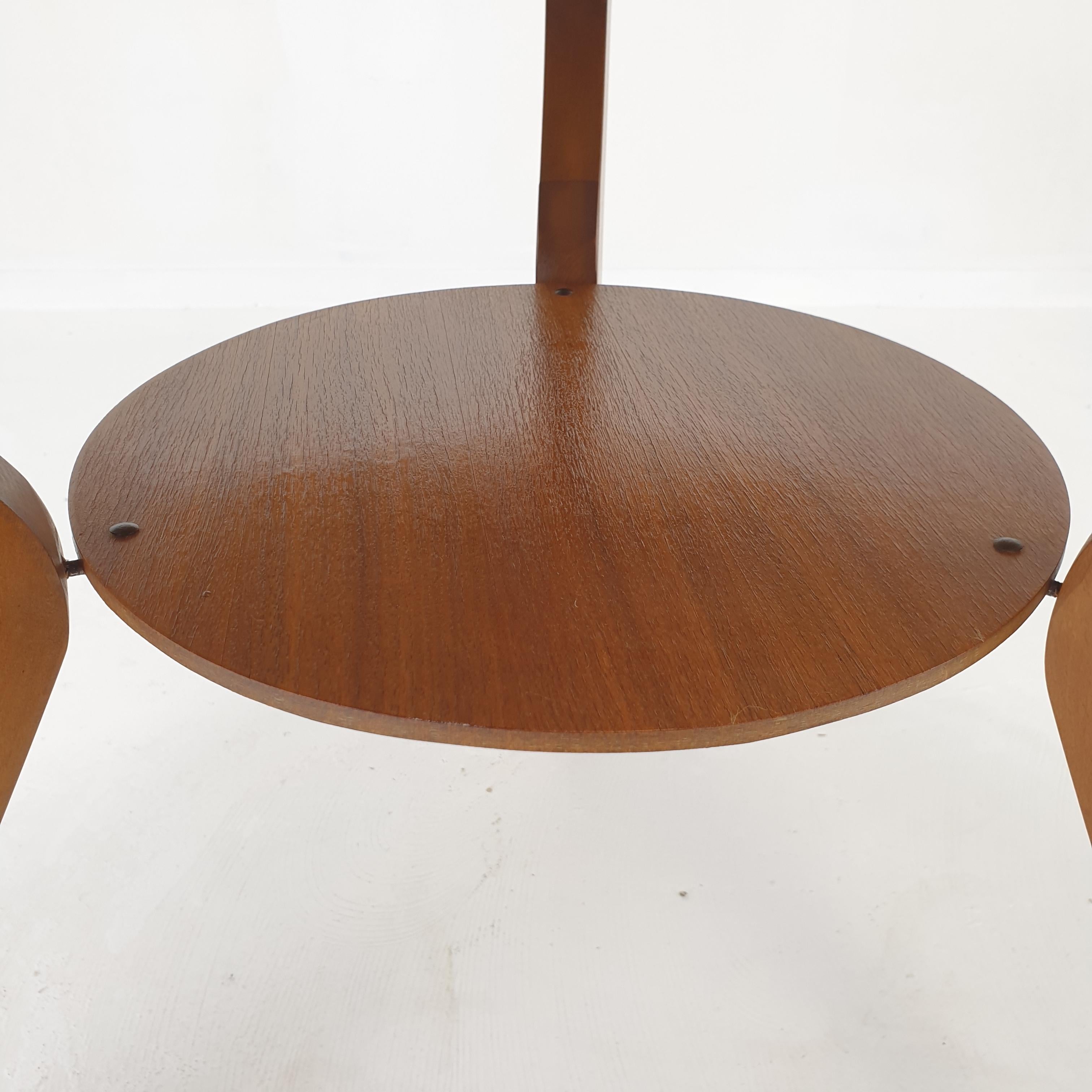 Midcentury Italian Wooden Coffee or Side Table with Brass Feet, 1960s For Sale 13