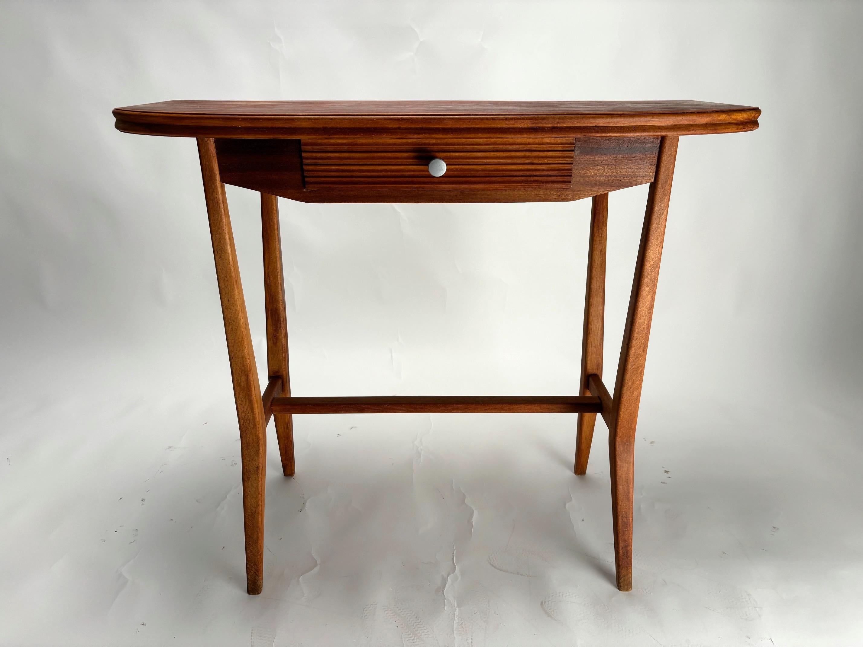 Refined Mid-Century Italian Wooden Console, 1950s Design