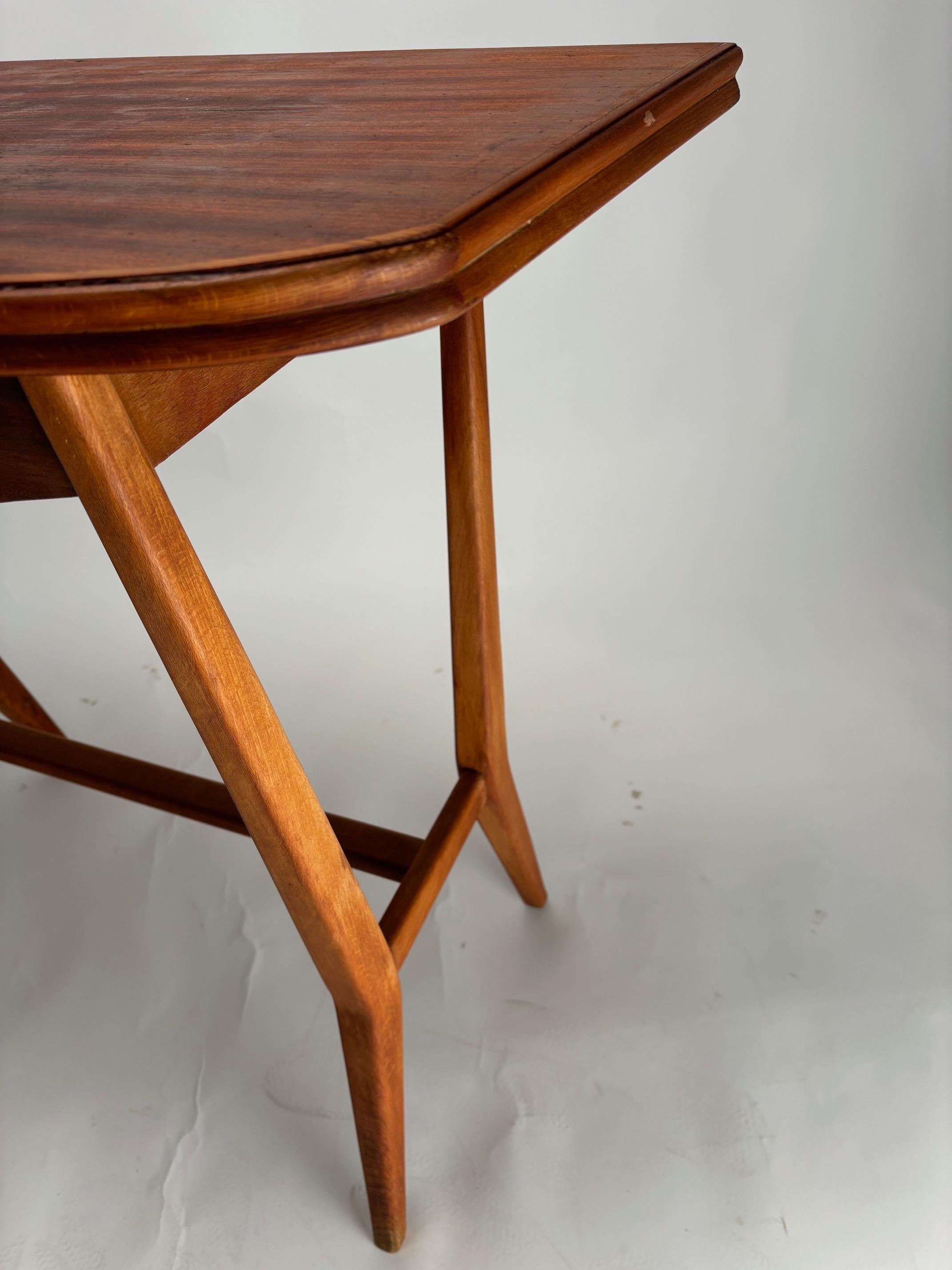 Mid-Century Italian Wooden Console, 1950s For Sale 1