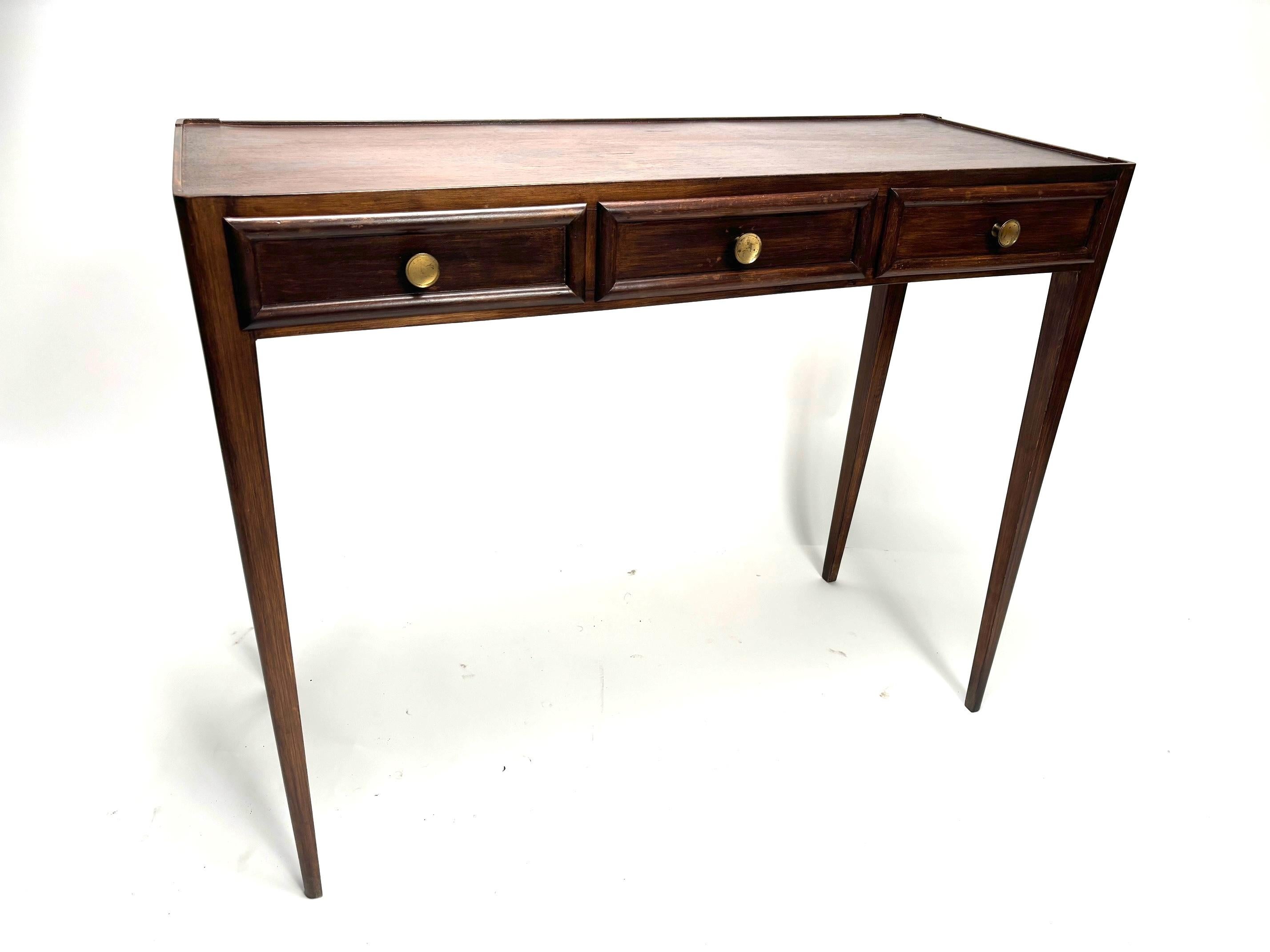 Mid-Century Italian Wooden Console Table, Paolo Buffa Style, 1950s Moderno de mediados de siglo en venta