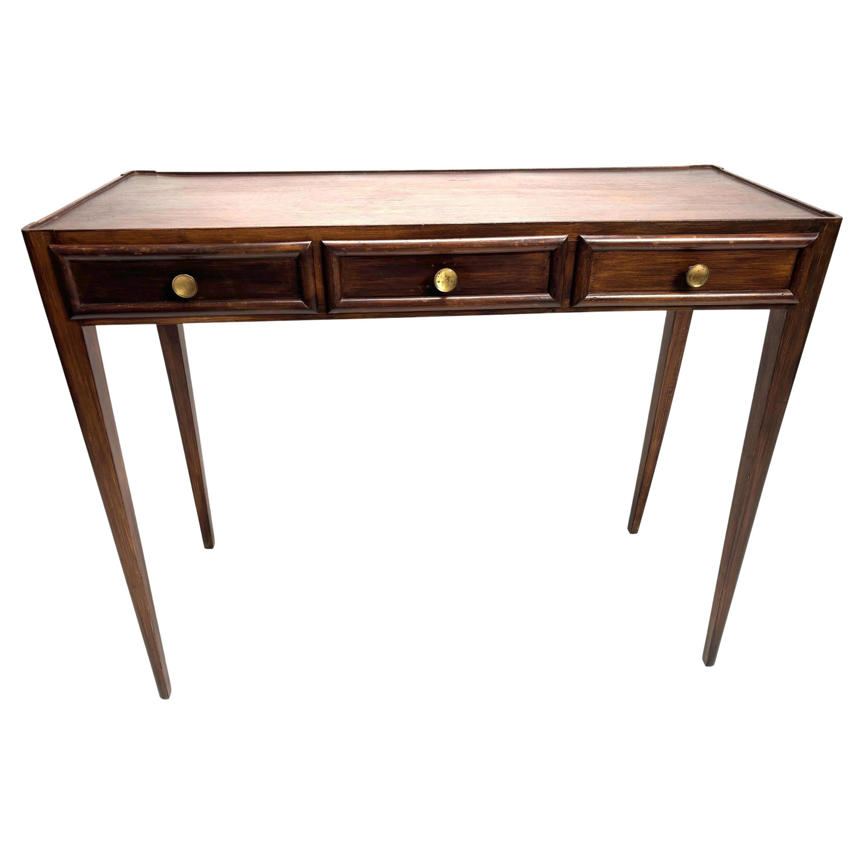 Mid-Century Italian Wooden Console Table, Paolo Buffa Style, 1950s en venta