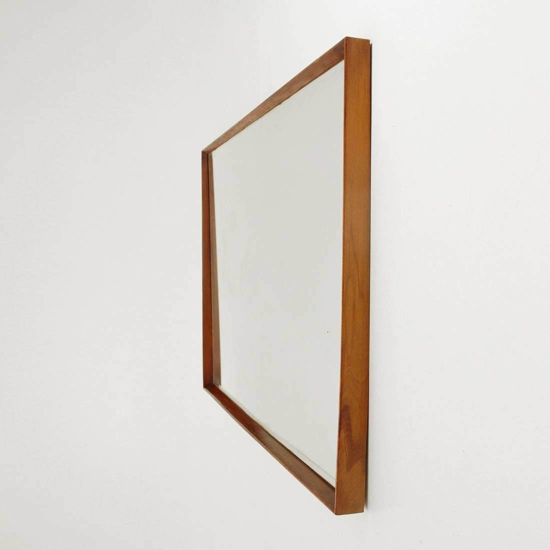 Mid-Century Modern Midcentury Italian Wooden Frame Mirror, 1950s