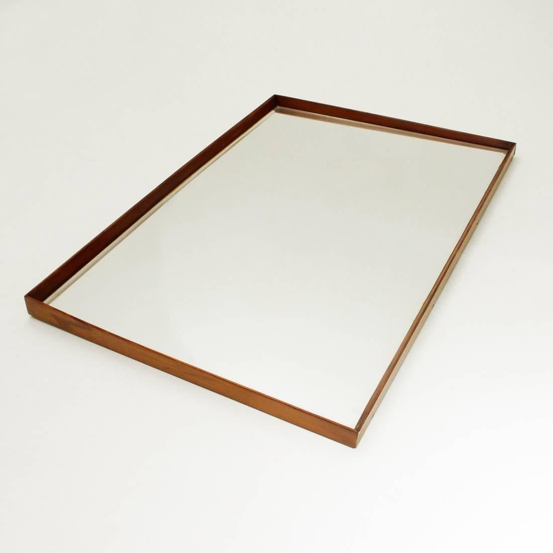 Midcentury Italian Wooden Frame Mirror, 1950s In Good Condition In Savona, IT