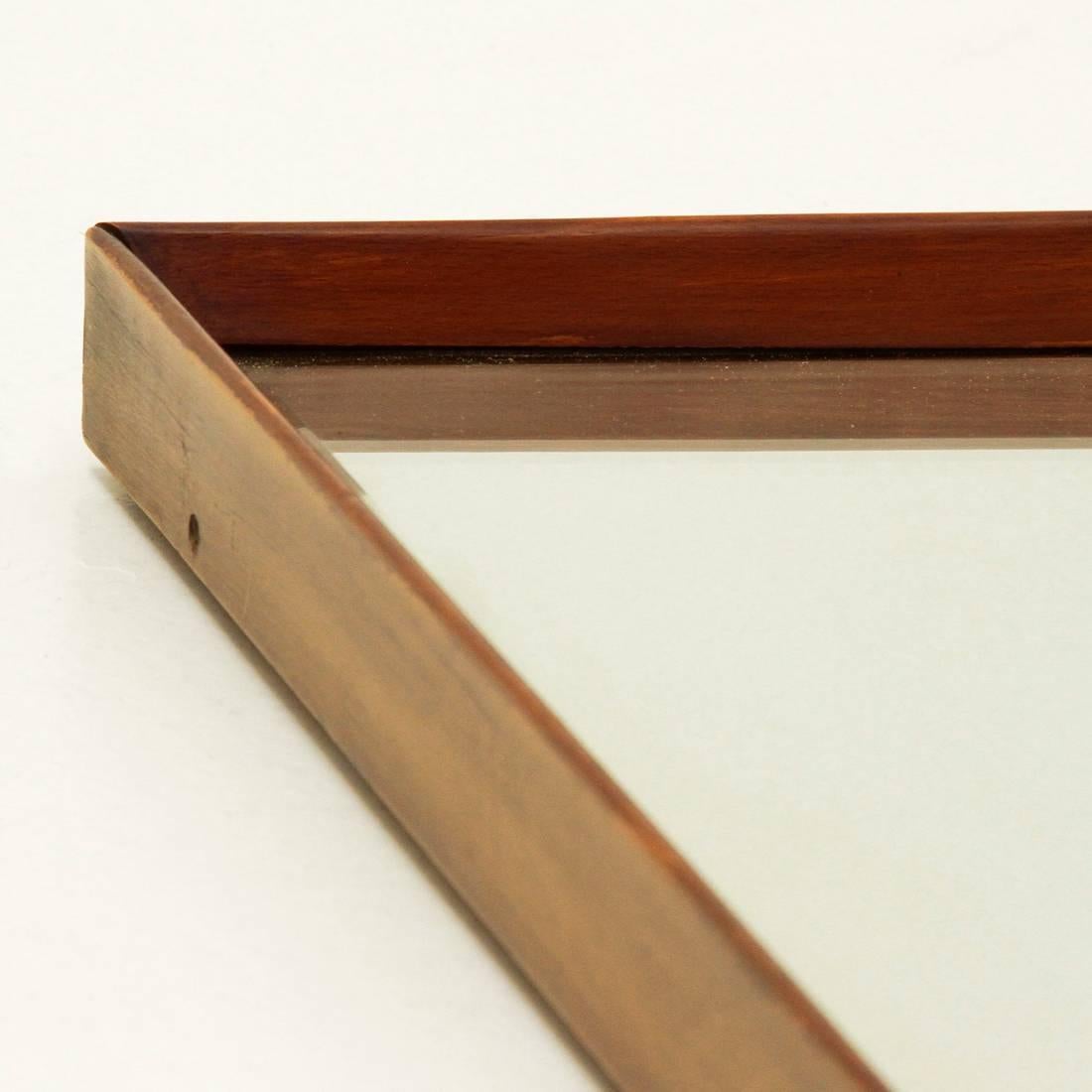 Midcentury Italian Wooden Frame Mirror, 1950s 2