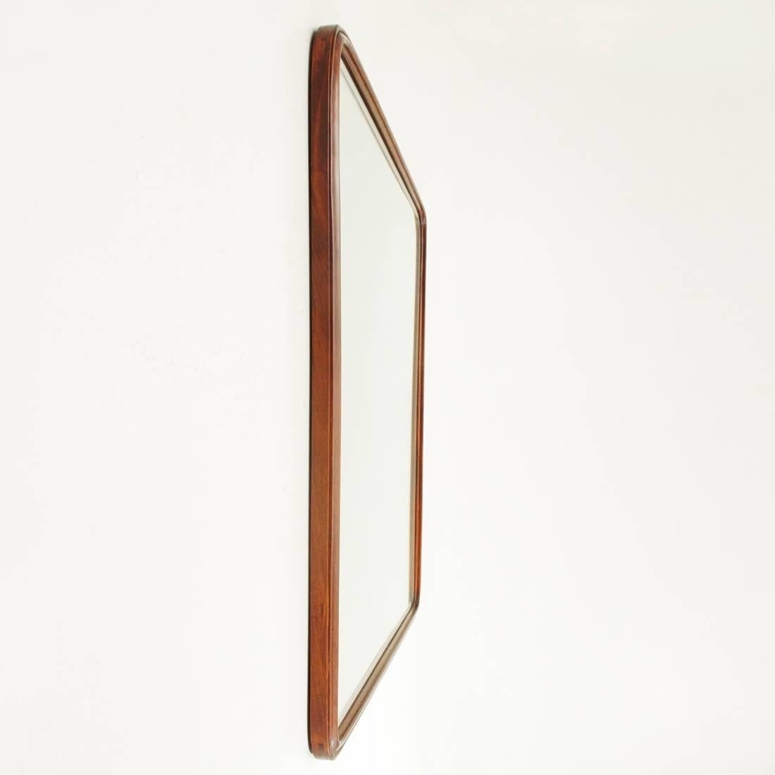 Midcentury Italian Wooden Framed Mirror, 1950s 1