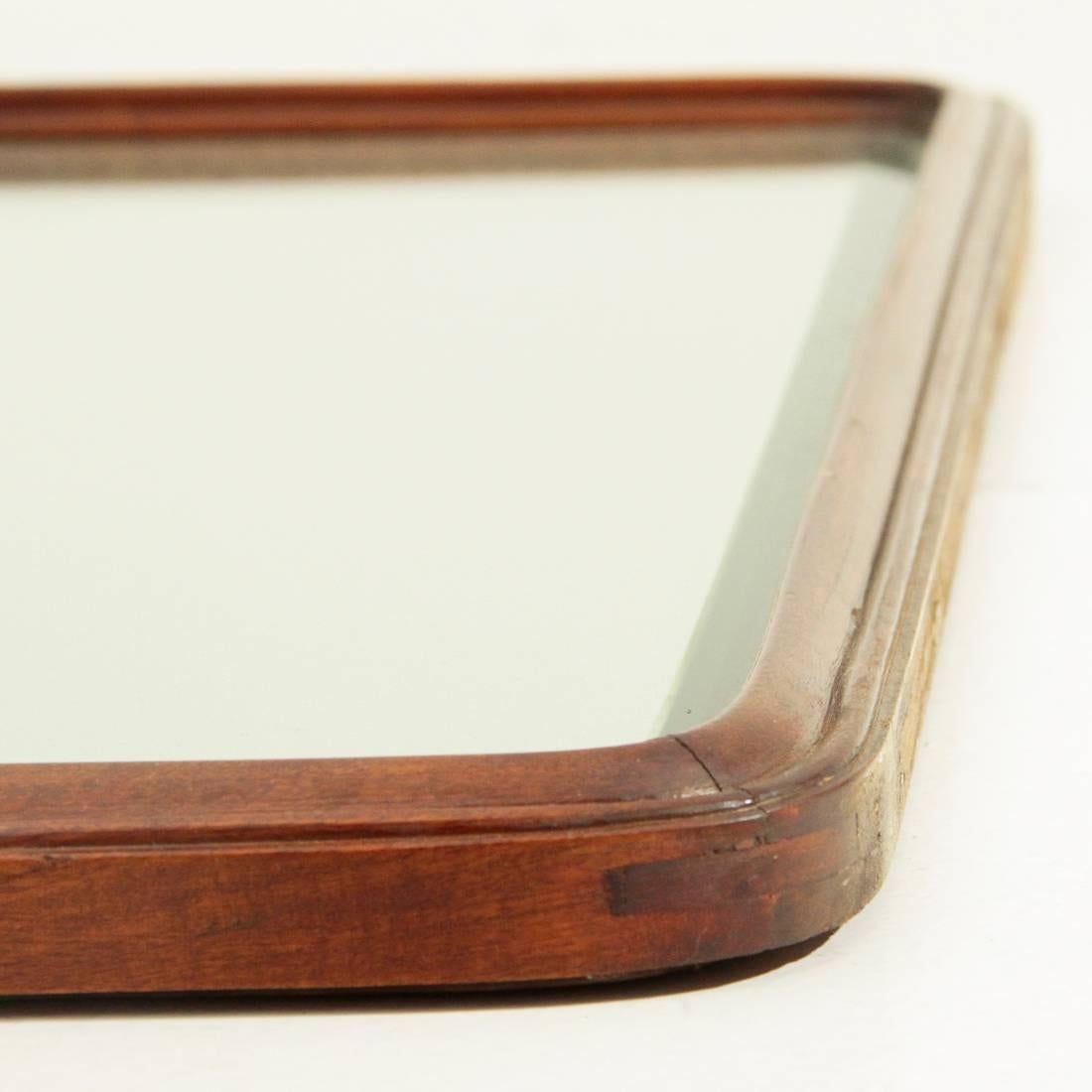 Midcentury Italian Wooden Framed Mirror, 1950s 2