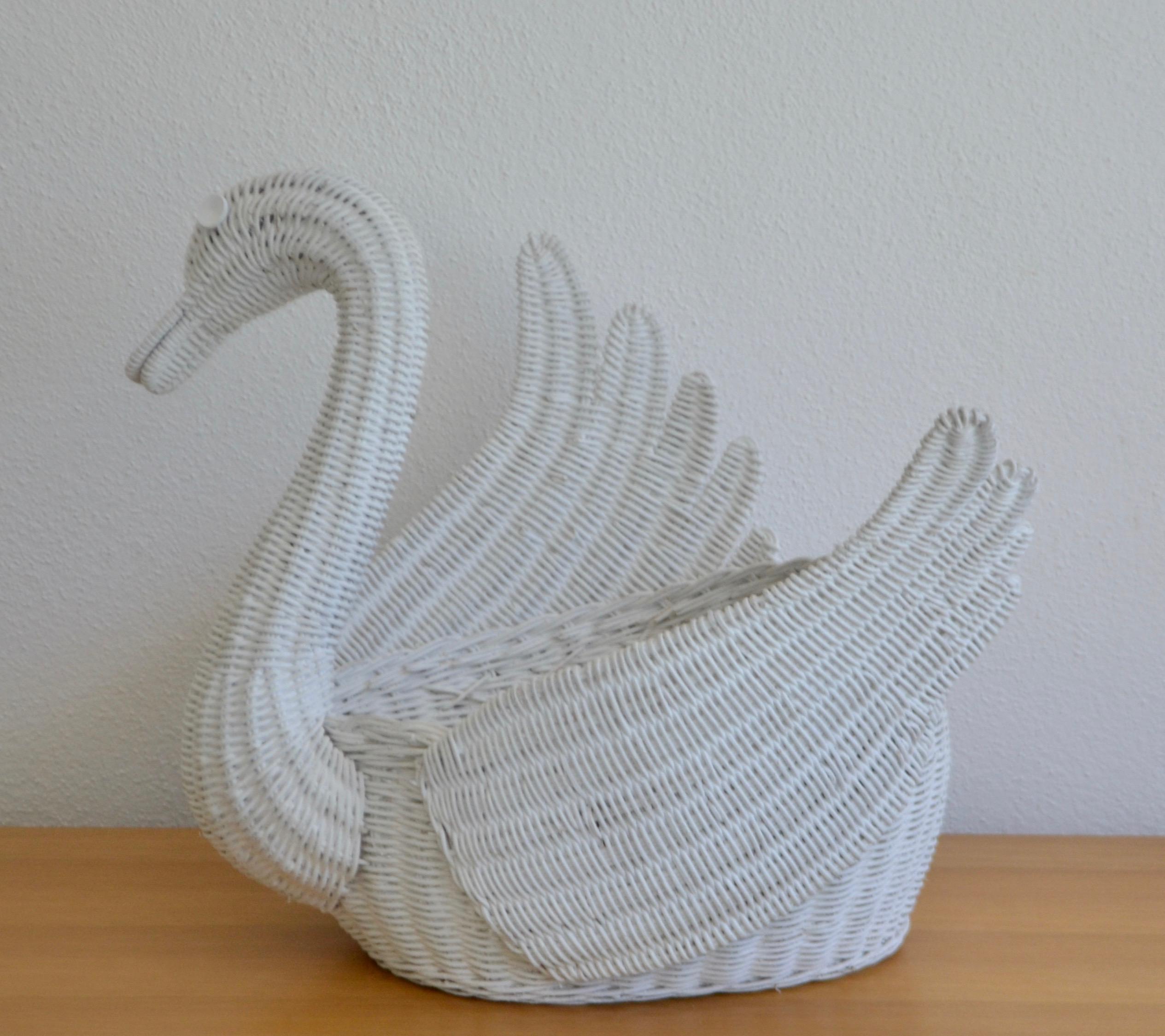 wicker swan basket