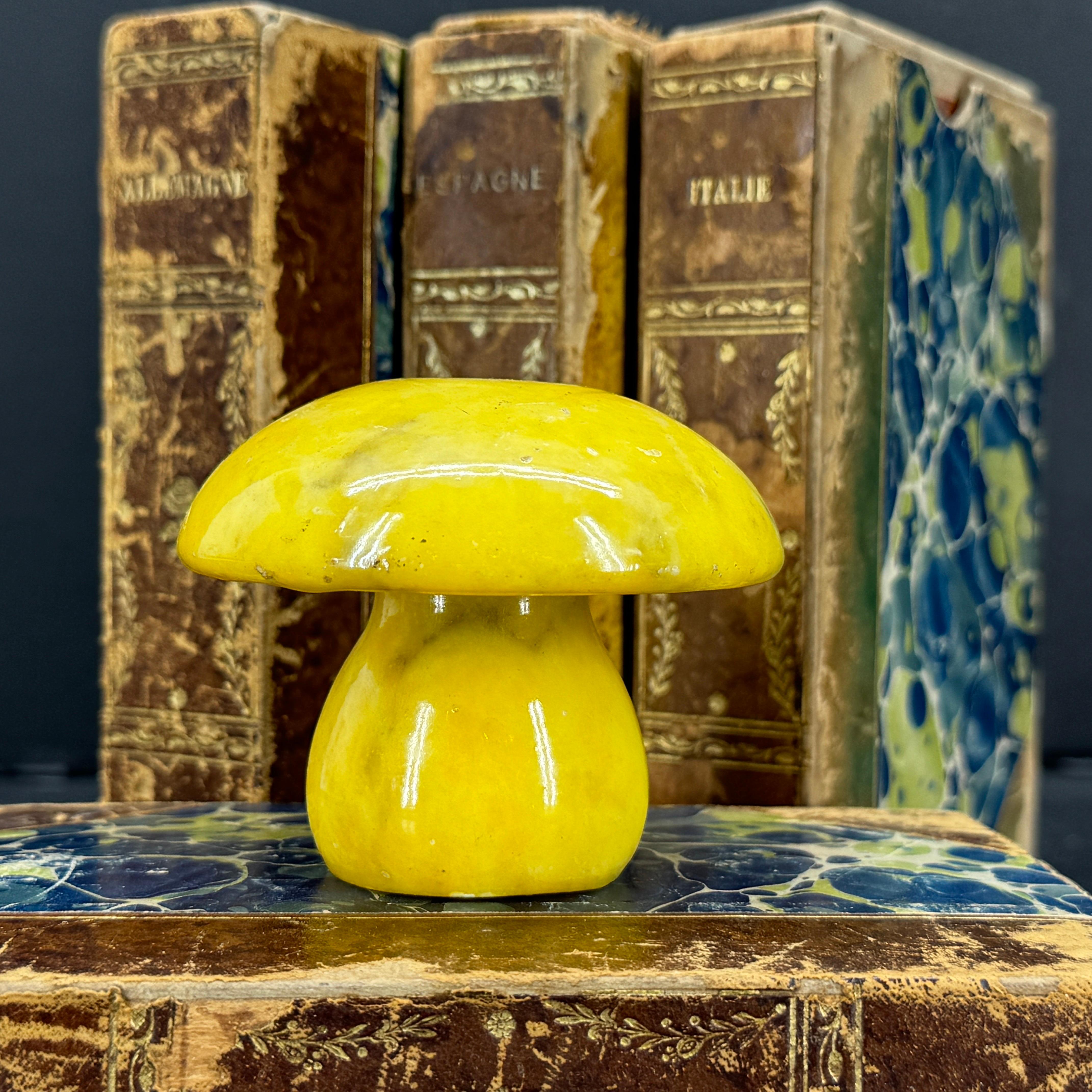 Scultura di fungo in alabastro giallo italiano di metà secolo in vendita 3