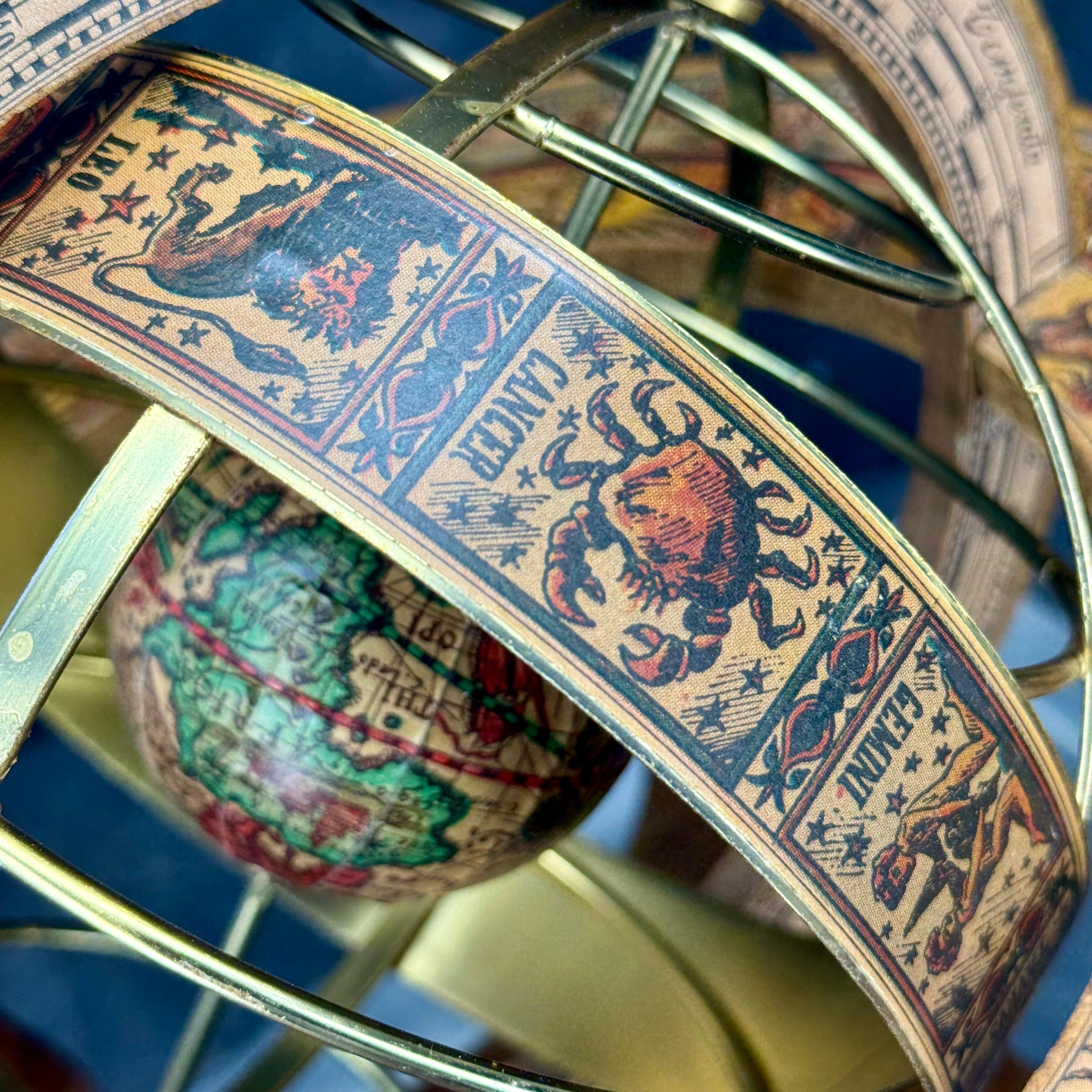 Mid-Century Italian Zodiac and World Globe for Desk or Table en vente 2