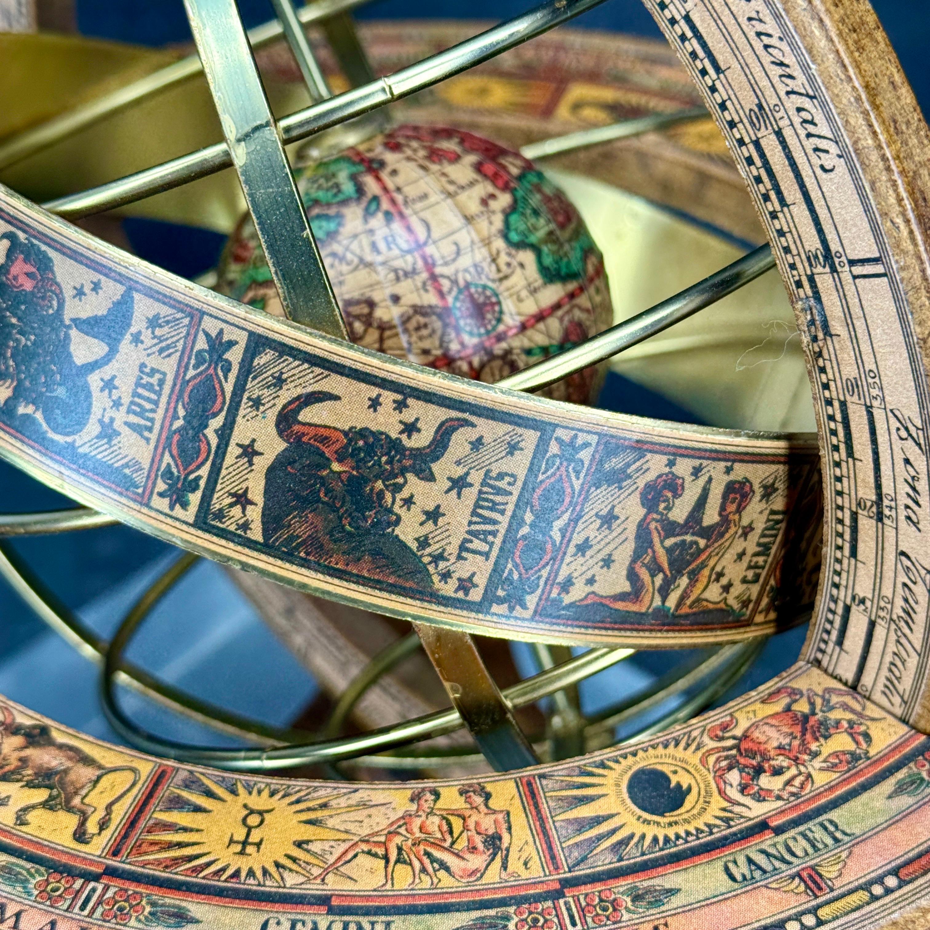 Mid-Century Italian Zodiac and World Globe for Desk or Table en vente 6