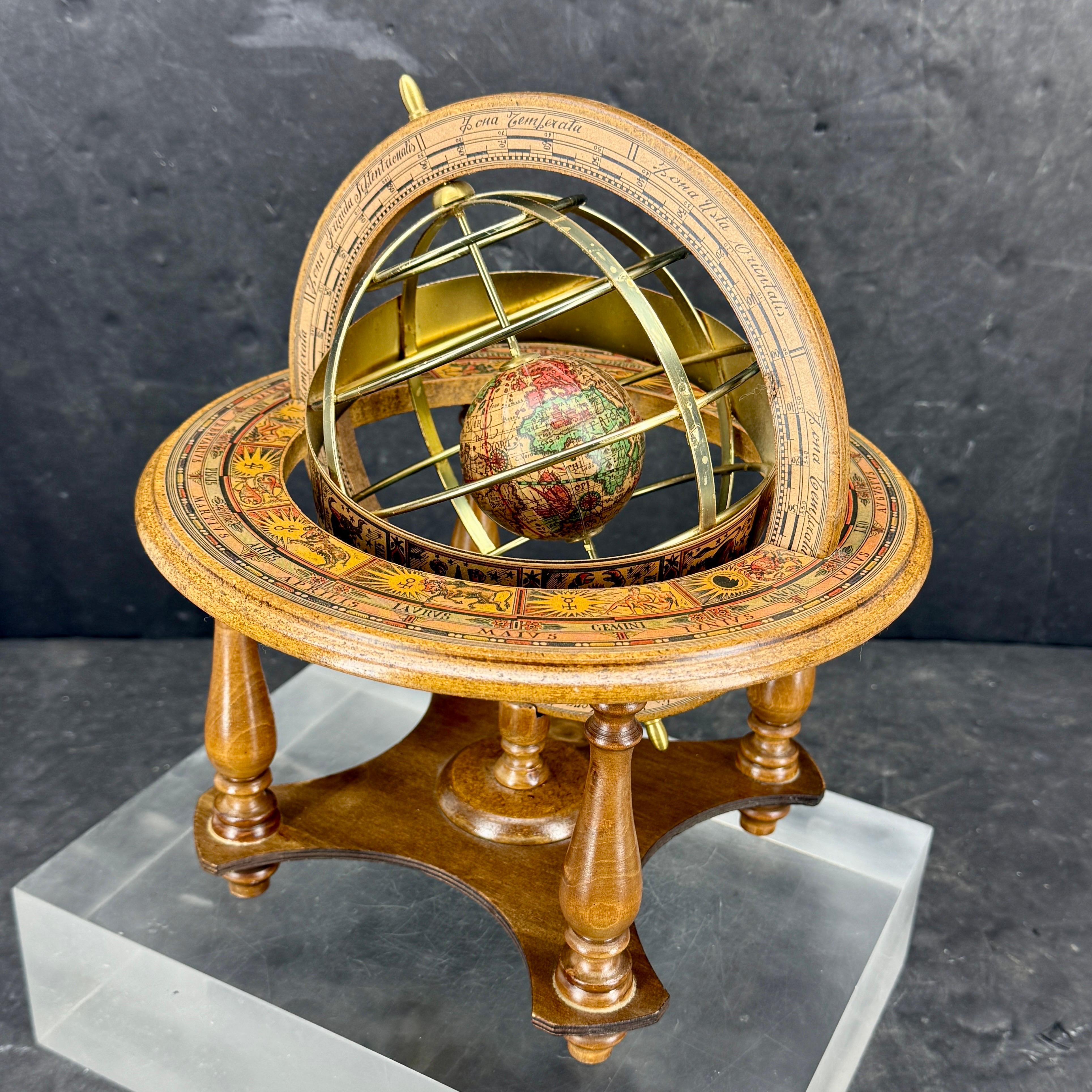 Mid-Century Italian Zodiac and World Globe for Desk or Table en vente 7