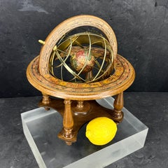 Mid-Century Italian Zodiac and World Globe for Desk or Table