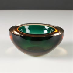 Midcentury Italien Flavio Poli Sommerso Glass Art Bowl Murano