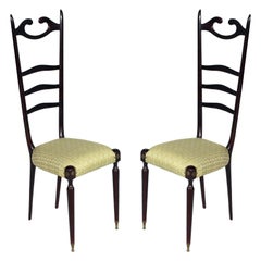 Used Italy Midcentury Pair of Mahogany Chiavari Chairs by Paolo Buffa 