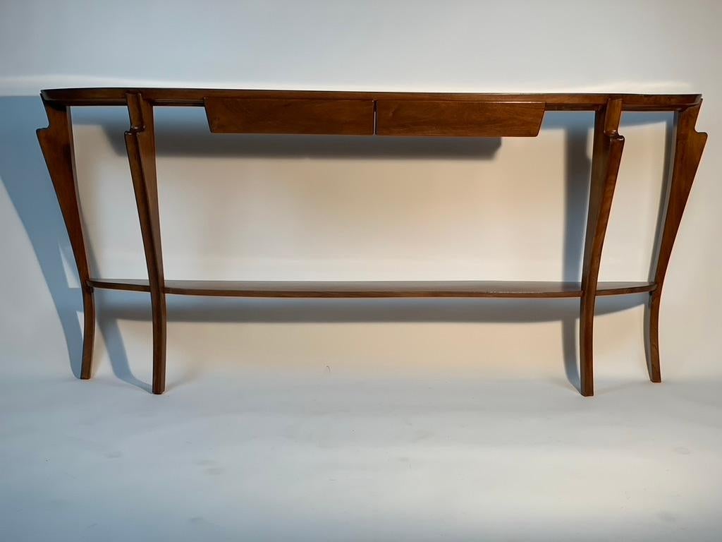 Mid-Century Modern Mid Century Italian Florentine Demilune Two Drawers Console