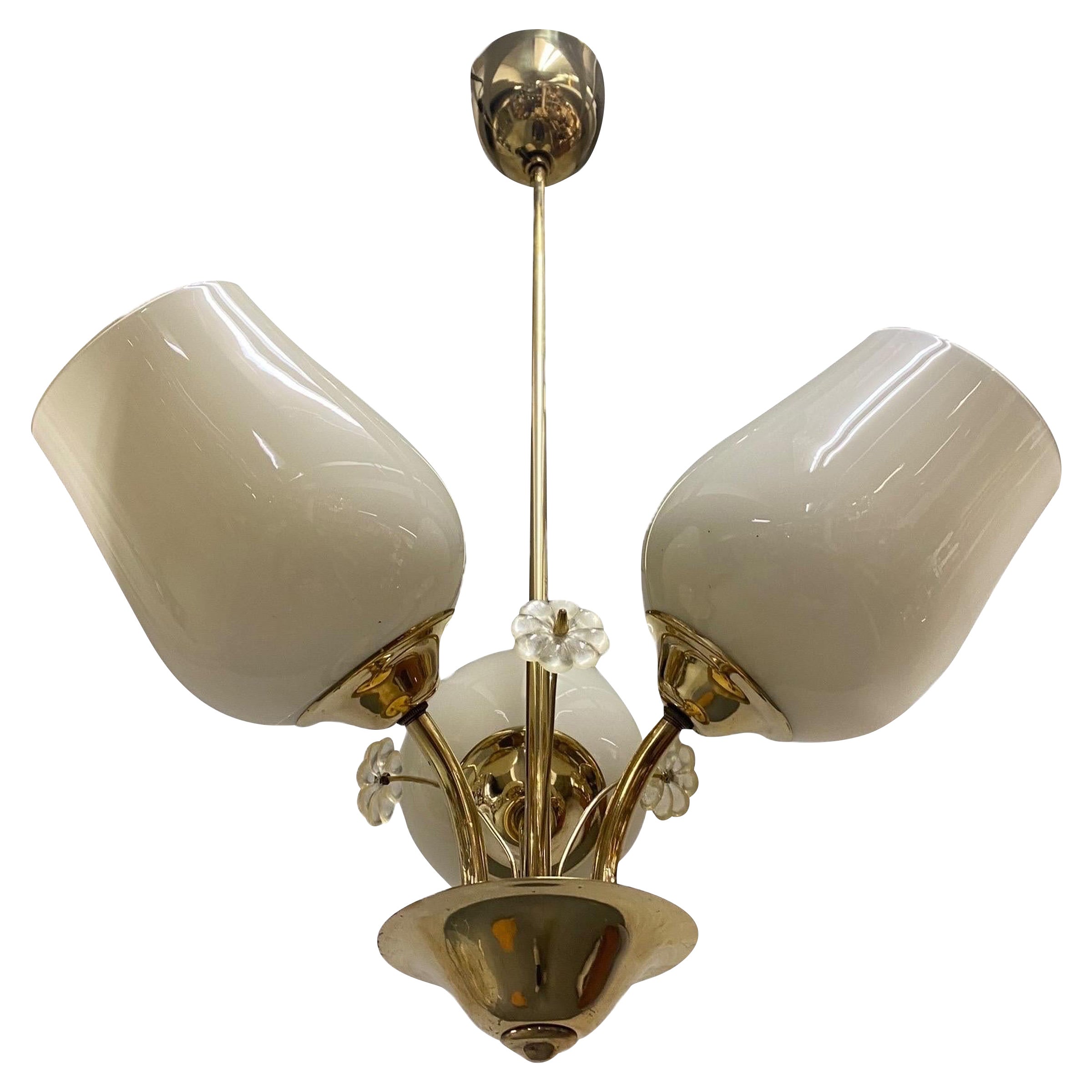 Mid-Century Itsu Ceiling Lamp in Brass, Finland 1950s