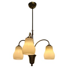 Mid-Century Itsu Ceiling Lamp Model ER 101/3 in Brass, Finland 1950s
