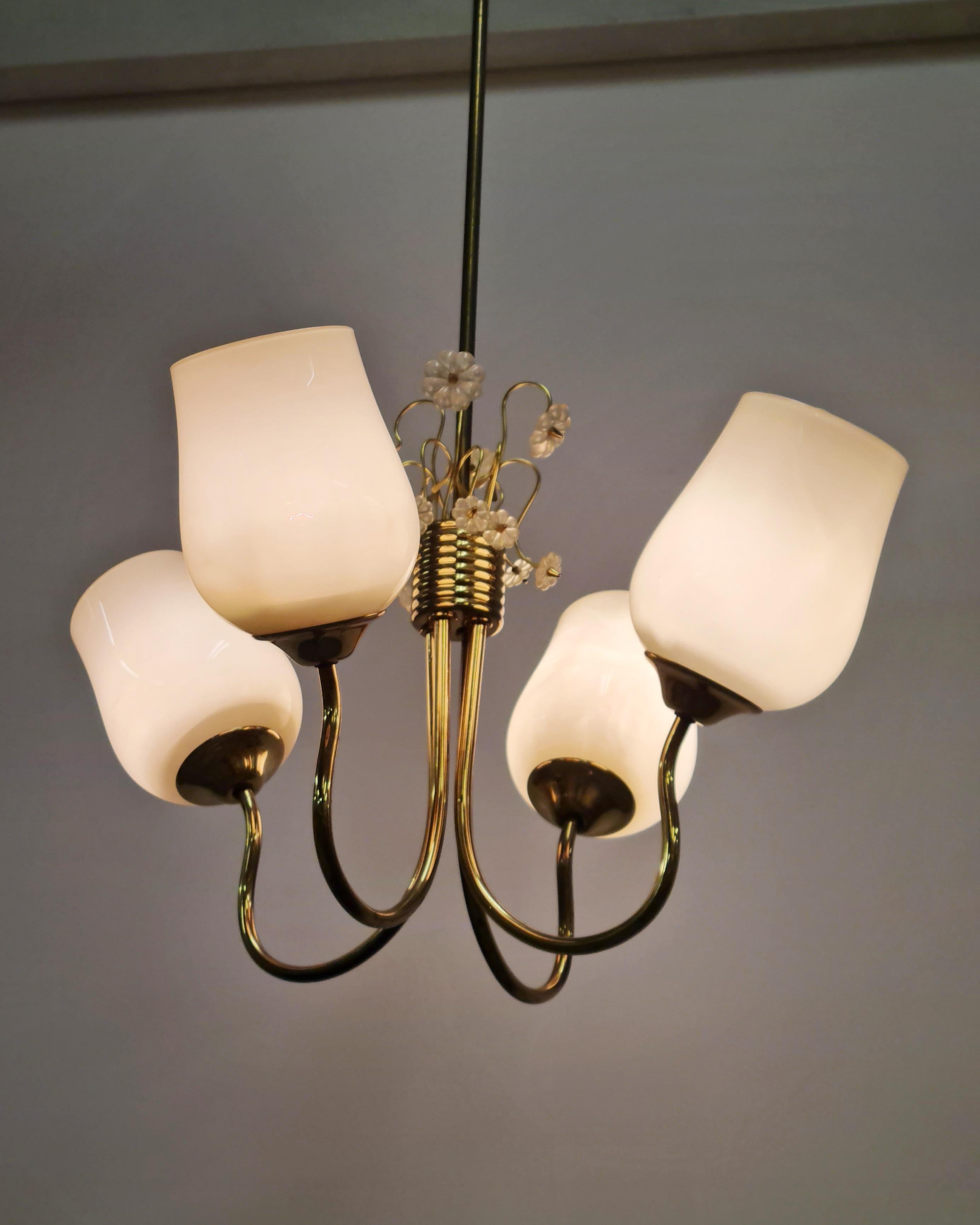 Lampada da soffitto Itsu di metà secolo modello ER 79 con fiori di margherita, Finlandia, anni '50 in vendita 3