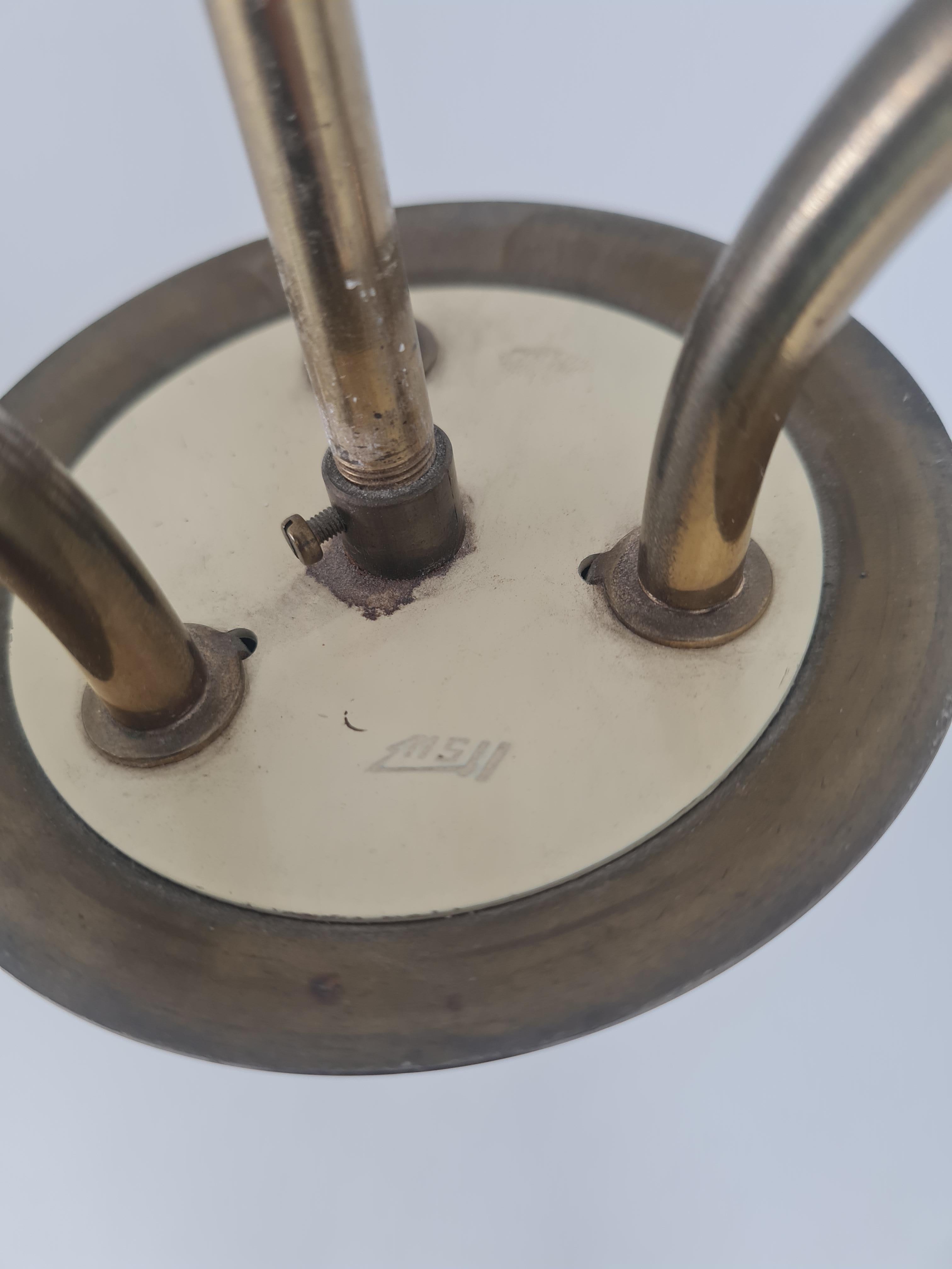 Lampada da soffitto Itsu di metà secolo modello ER 86/3 in ottone e vetro, Finlandia, anni '50 in vendita 3