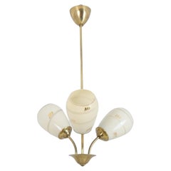 Mid-Century-Deckenleuchte Itsu, Modell ER 86/3 aus Messing und Glas, Finnland 1950er Jahre
