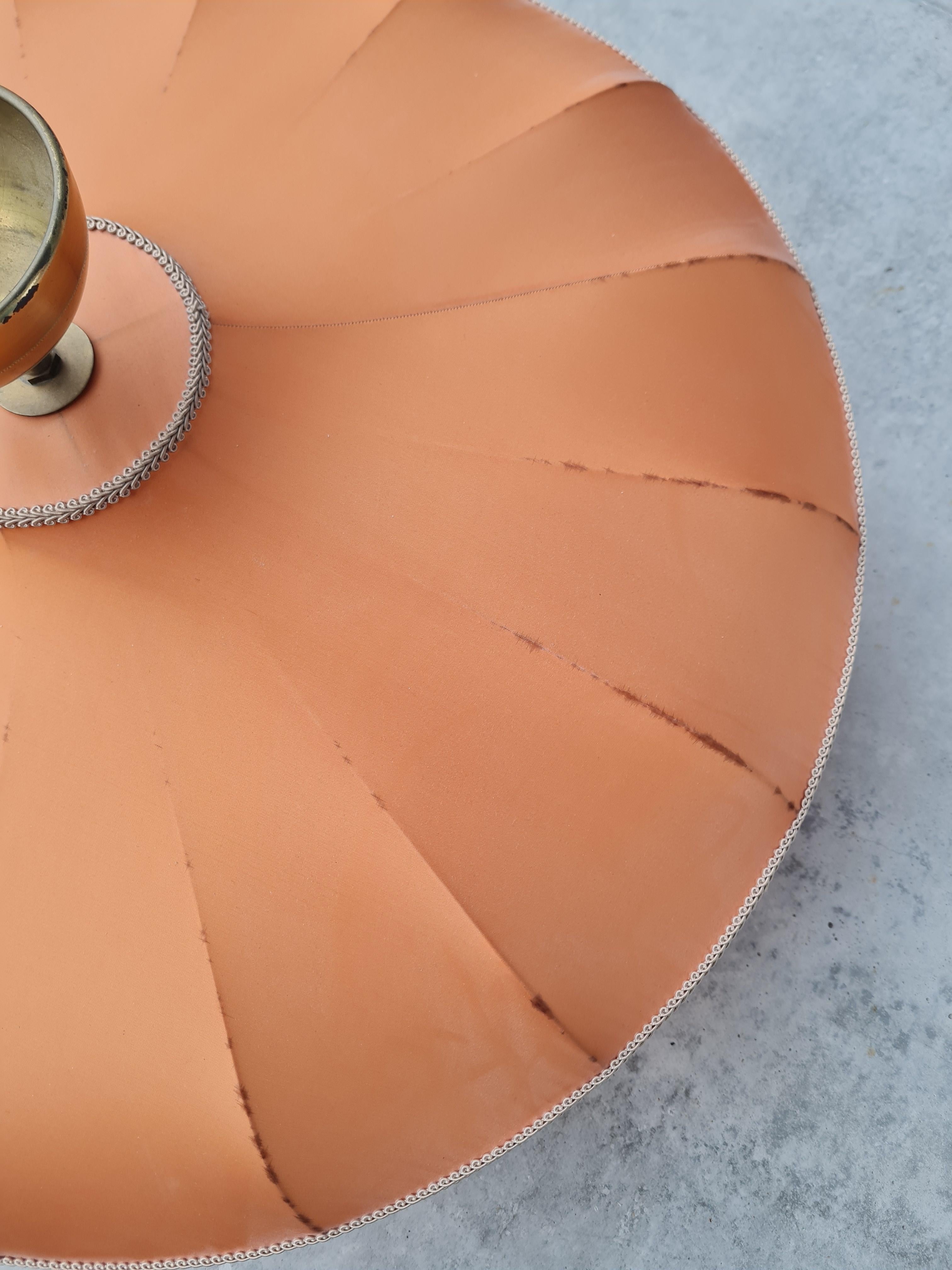 Ciondolo da soffitto Itsu di metà secolo, modello ER 62/3 in ottone e tessuto, Finlandia, anni '50 in vendita 4