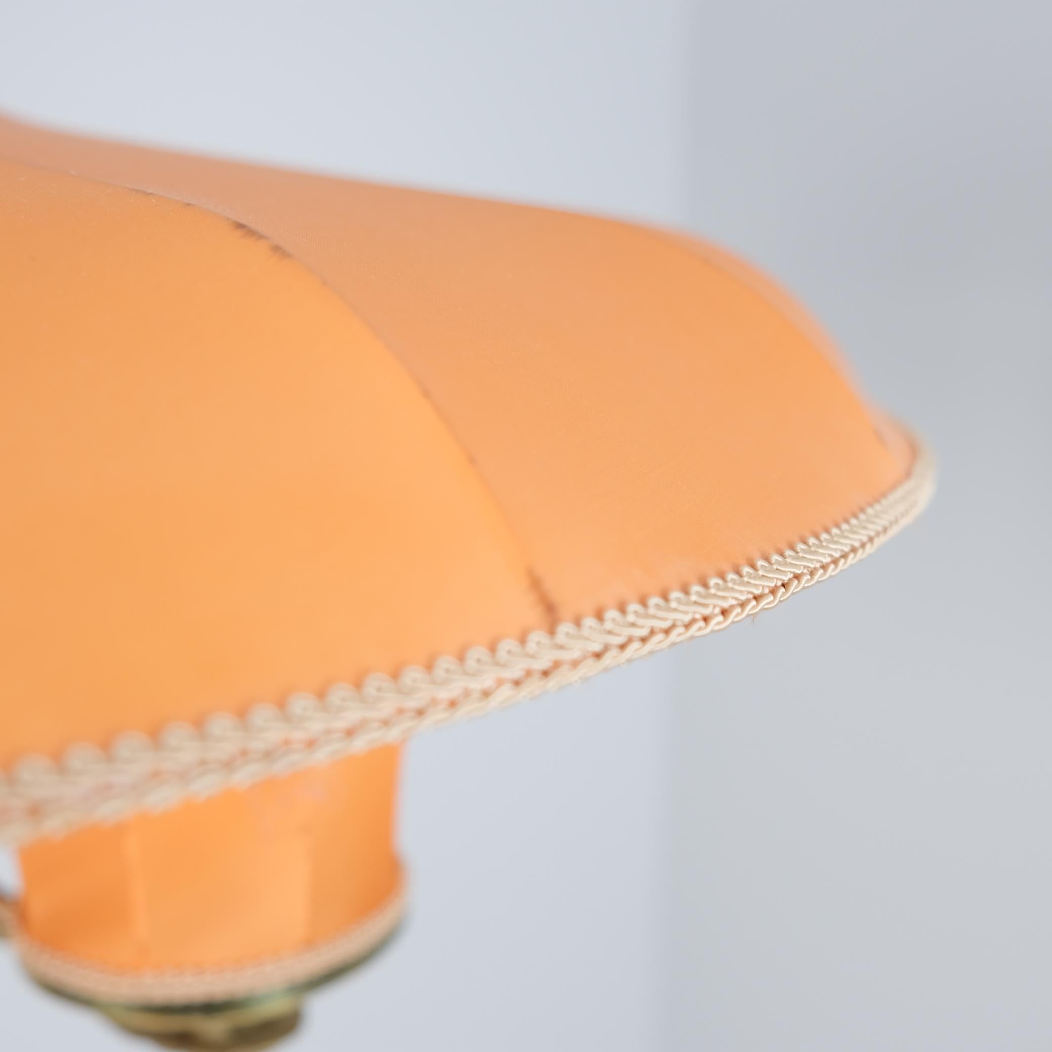 Ciondolo da soffitto Itsu di metà secolo, modello ER 62/3 in ottone e tessuto, Finlandia, anni '50 in vendita 7