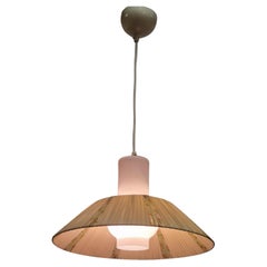 Mid-Century Itsu Ceiling Pendant Model ES 155 Opaline & Flowers, Finland 1950s