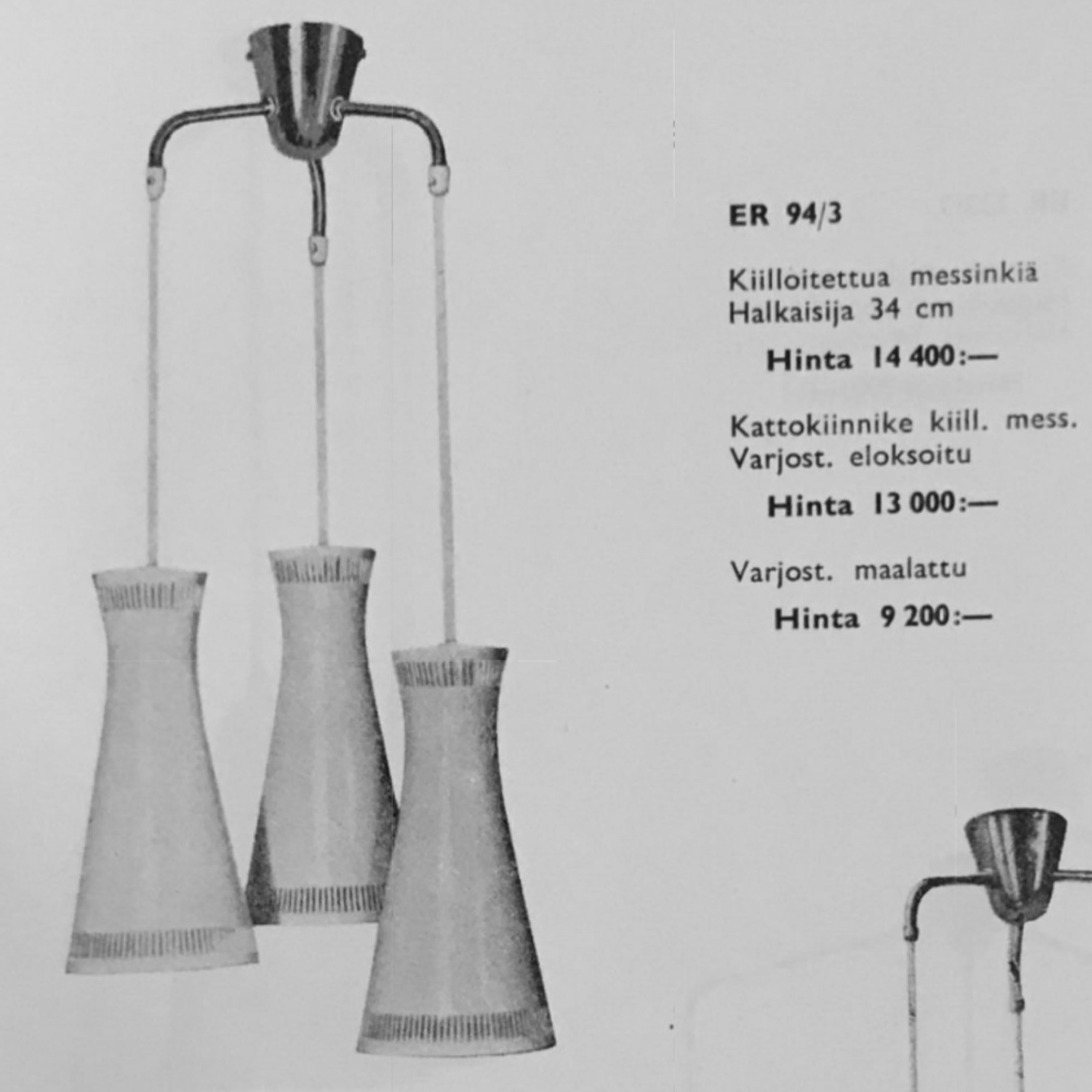 Pendentif Itsu du milieu du siècle Model No No 94/3 en laiton et blanc nacré, Finlande, années 1950 en vente 13