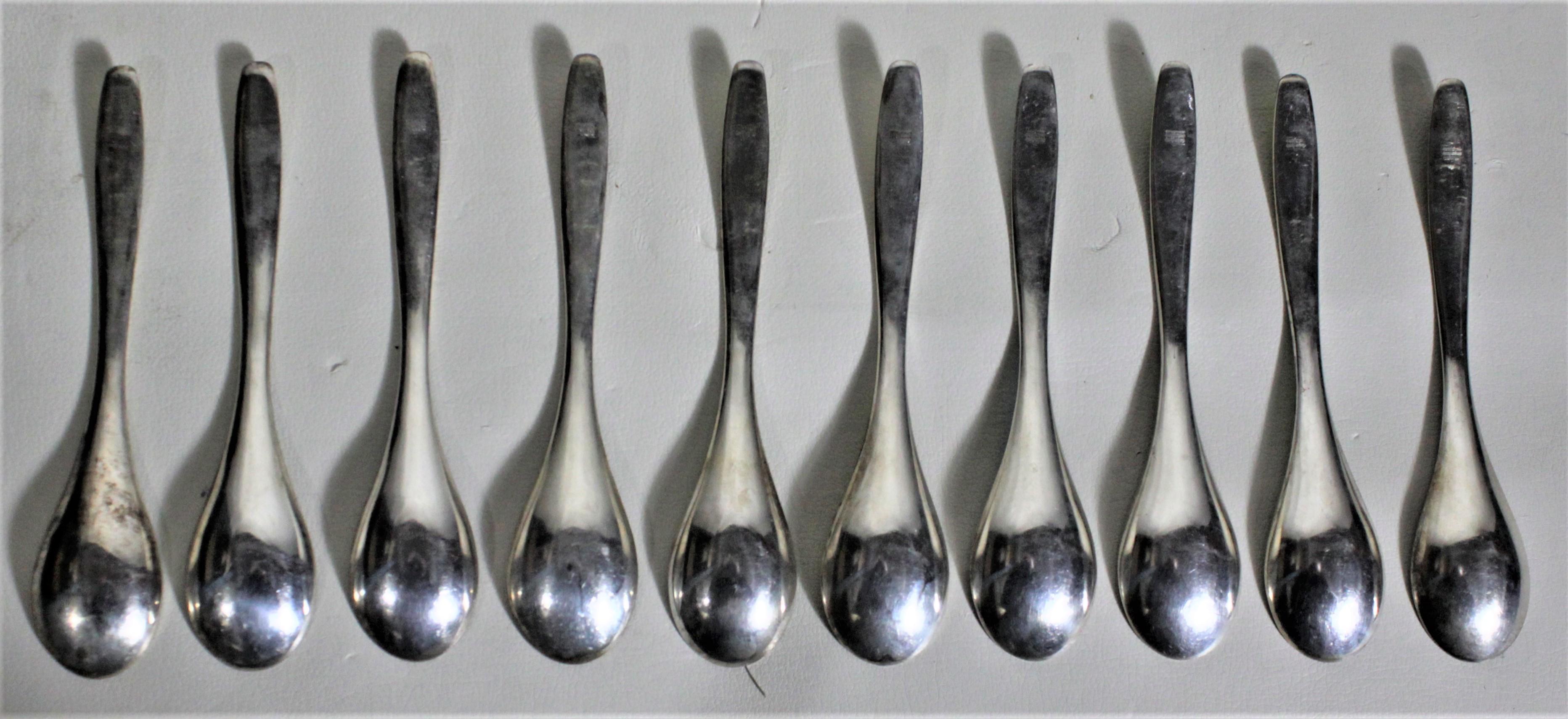 Mid-Century J. Tostrup Norway Sterling Silver and Enamel Serving Spoons & Dishes In Good Condition In Hamilton, Ontario