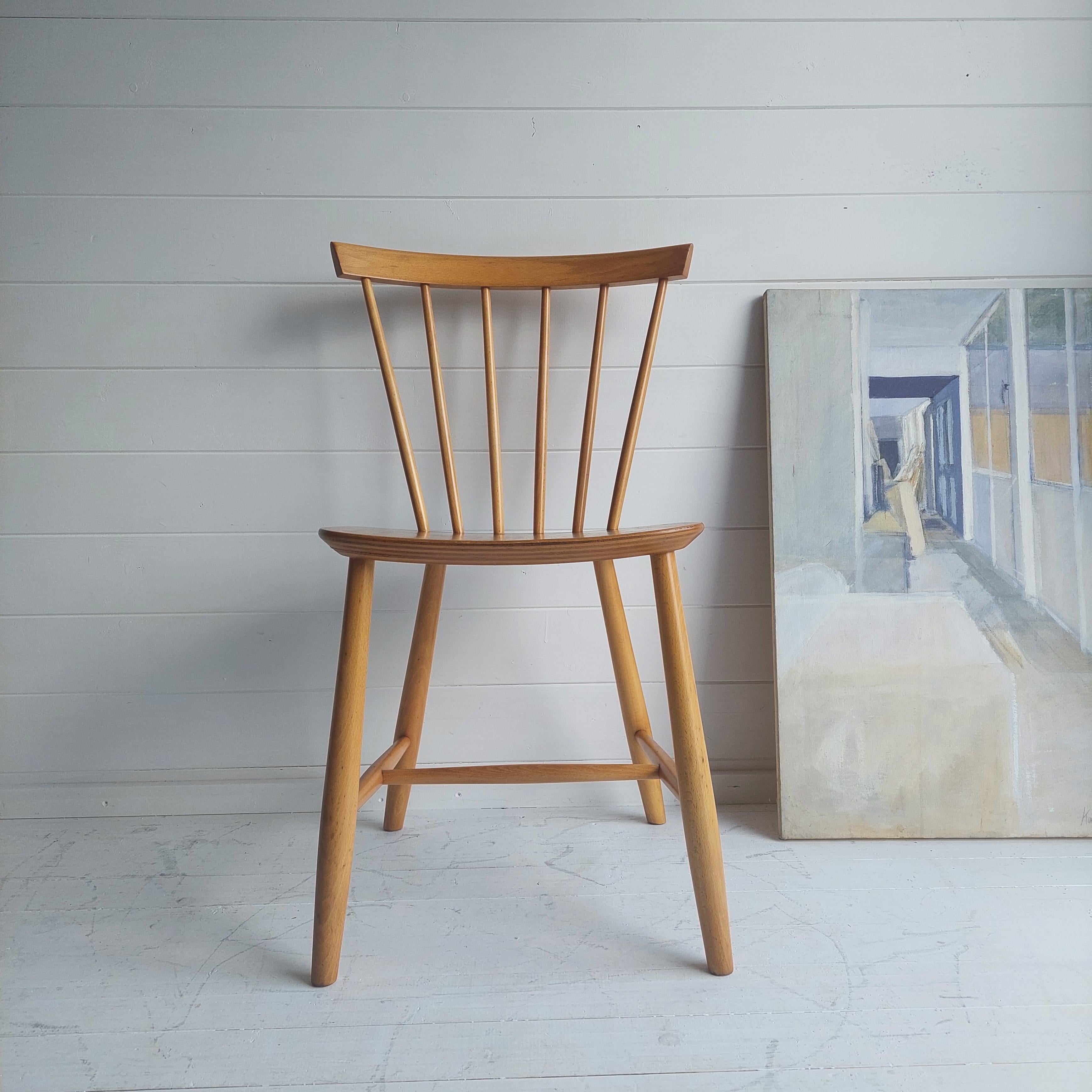 Mid Century J46 Dining Kitchen Chair by Poul Volther for Fdb, Denmark, 1960s In Good Condition In Leamington Spa, GB