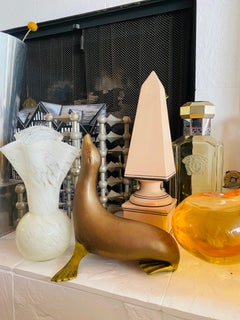 Mid-Century J.A. Mercie Style Brass Seal Sculpture