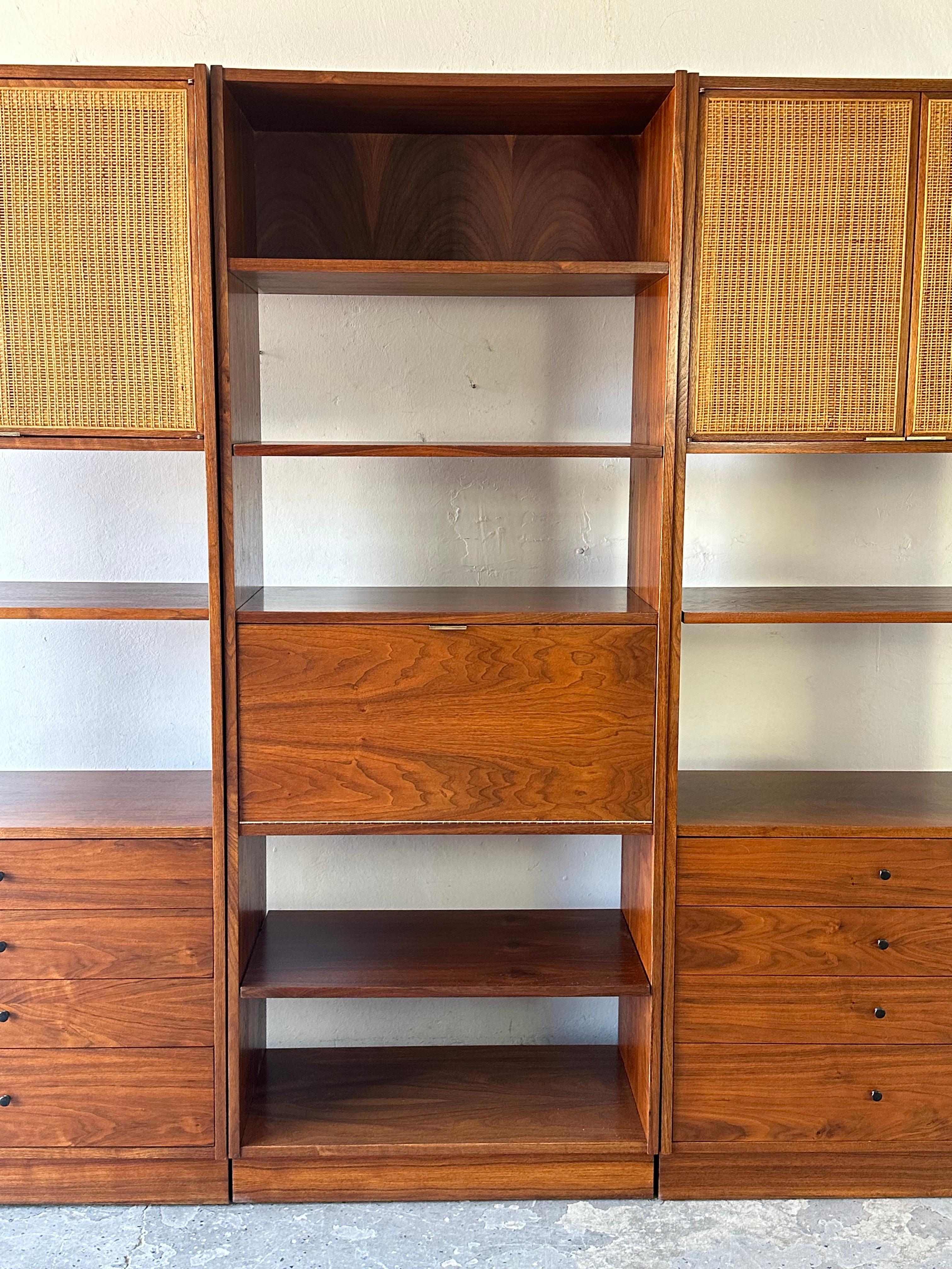 Cane Midcentury Jack Cartwright for Founders, Room Divider Wall Unit