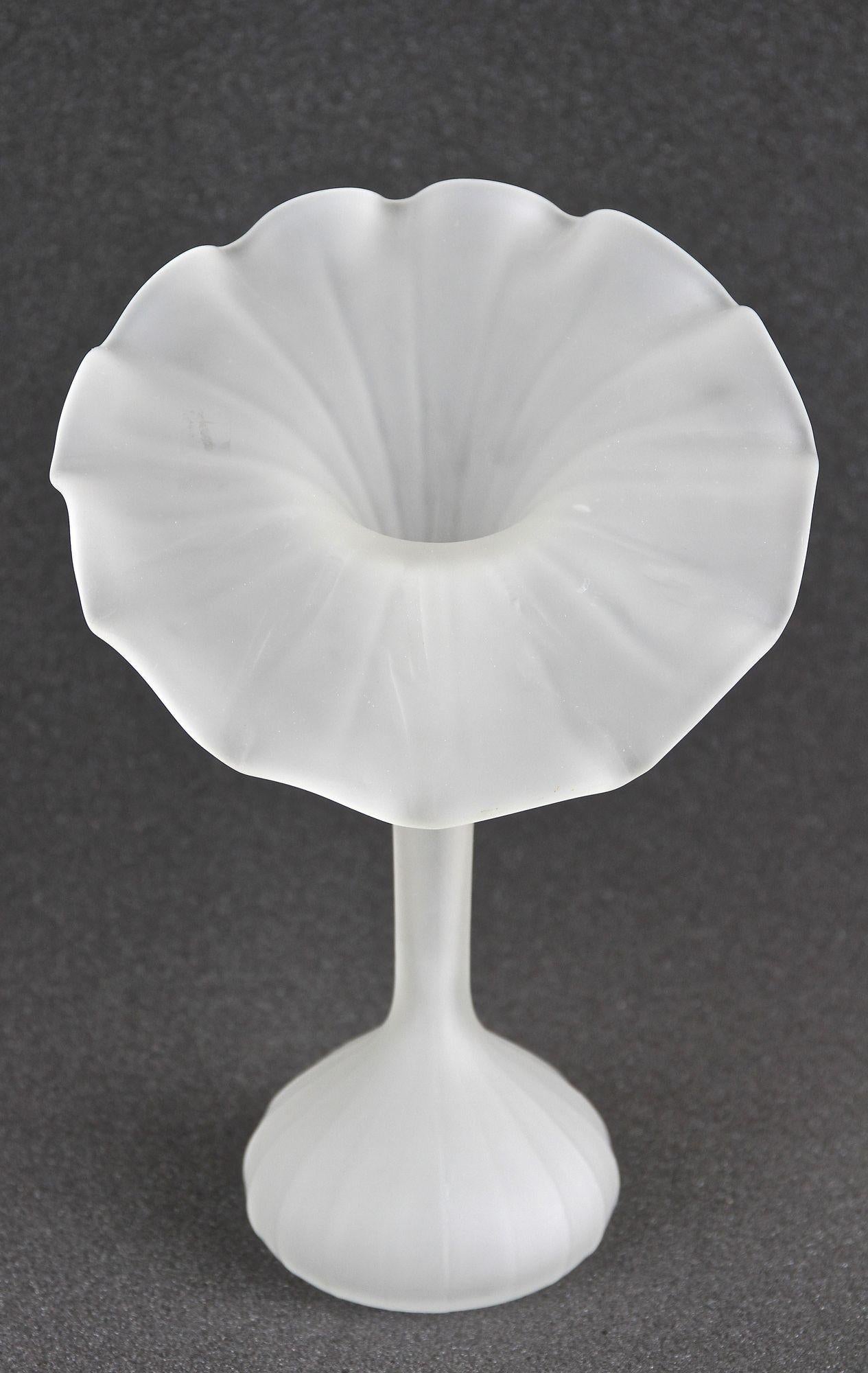 Mid Century Jack-In-The-Pulpit Glass Vase, France circa 1960 For Sale 12