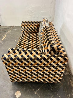 Mid Century Jack Lenor Larsen Sofa Peck & Hills Lattice Basket Weave