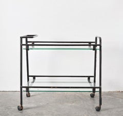 Mid century Jacques Adnet bar trolley