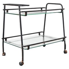 Carrello bar Jacques Adnet di metà secolo