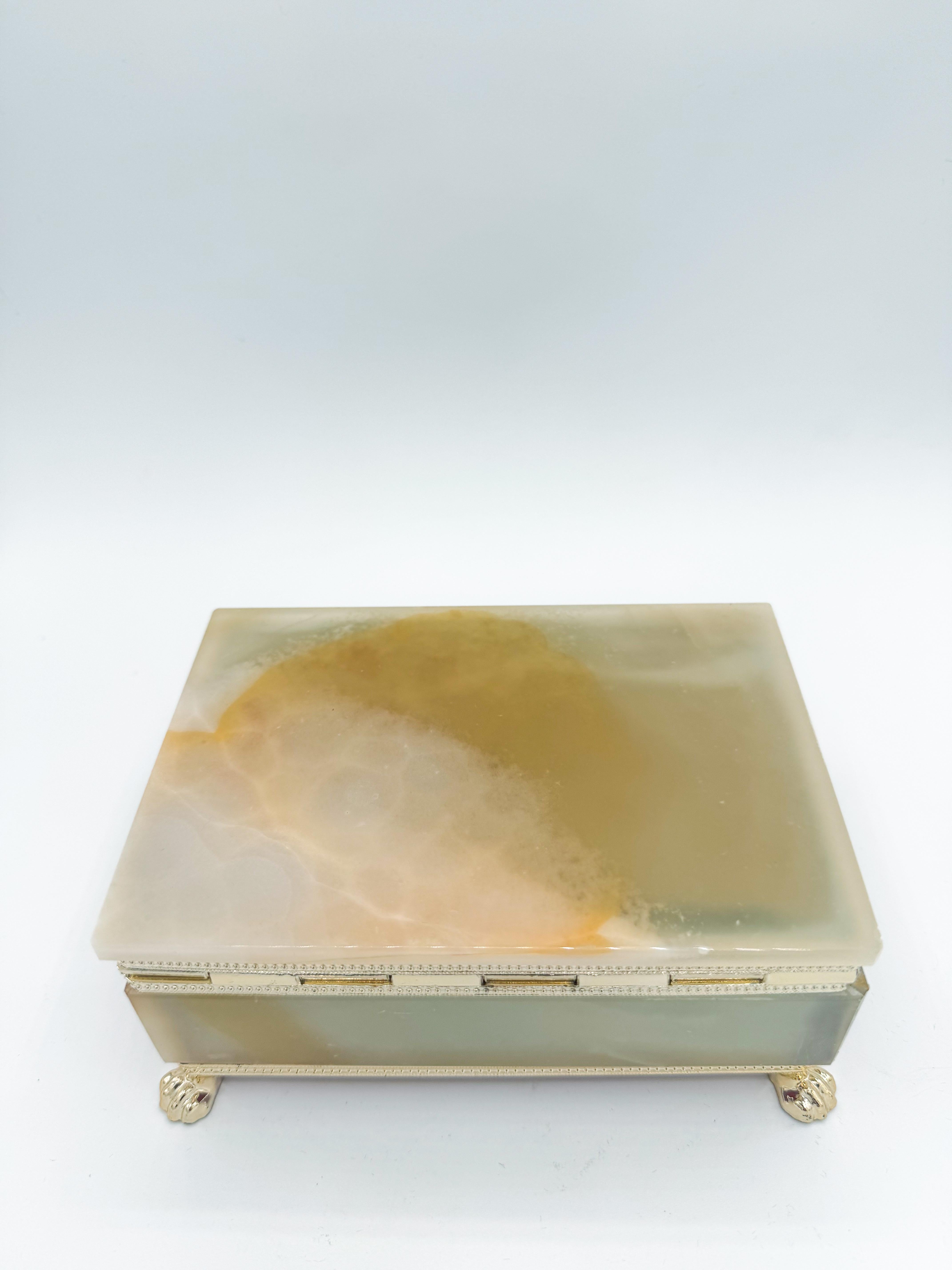 Mid-Century Jade Green Onyx Marble Decorative Box, Italy, 1960s 1