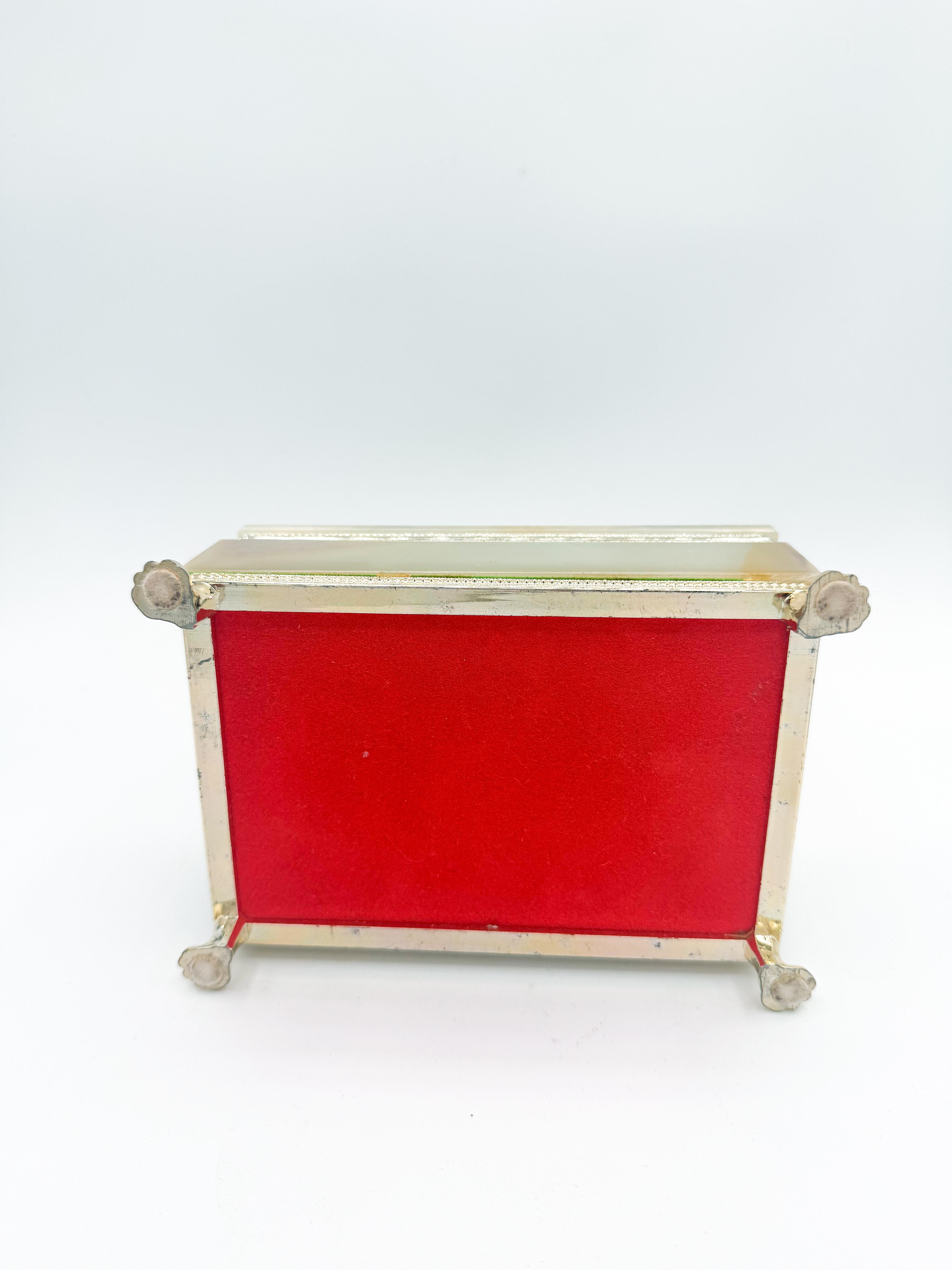 Mid-Century Jade Green Onyx Marble Decorative Box, Italy, 1960s 2