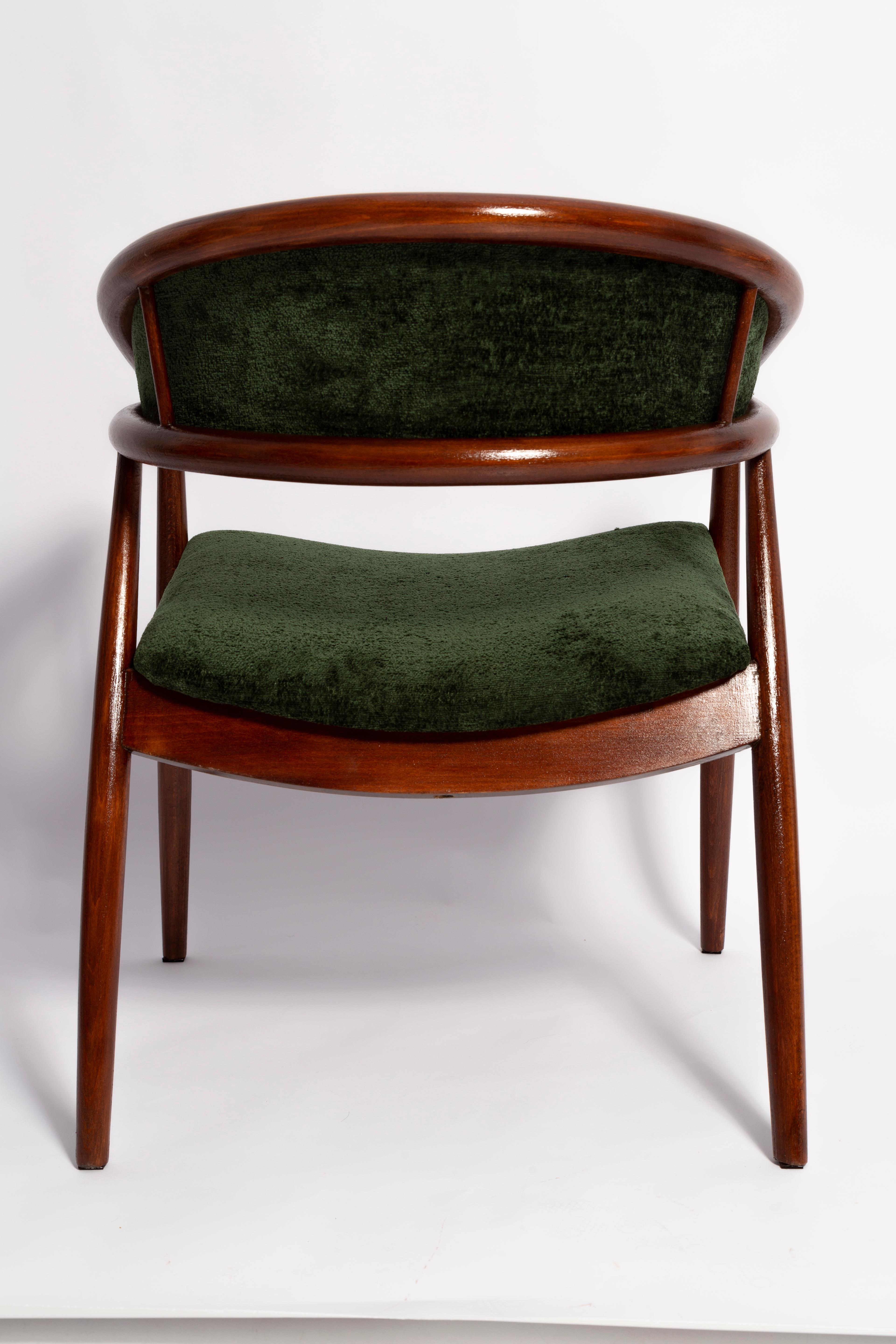 Mid Century James Mont Bent Beech King Cole Armchair, Dark Green Velvet, 1960s For Sale 4