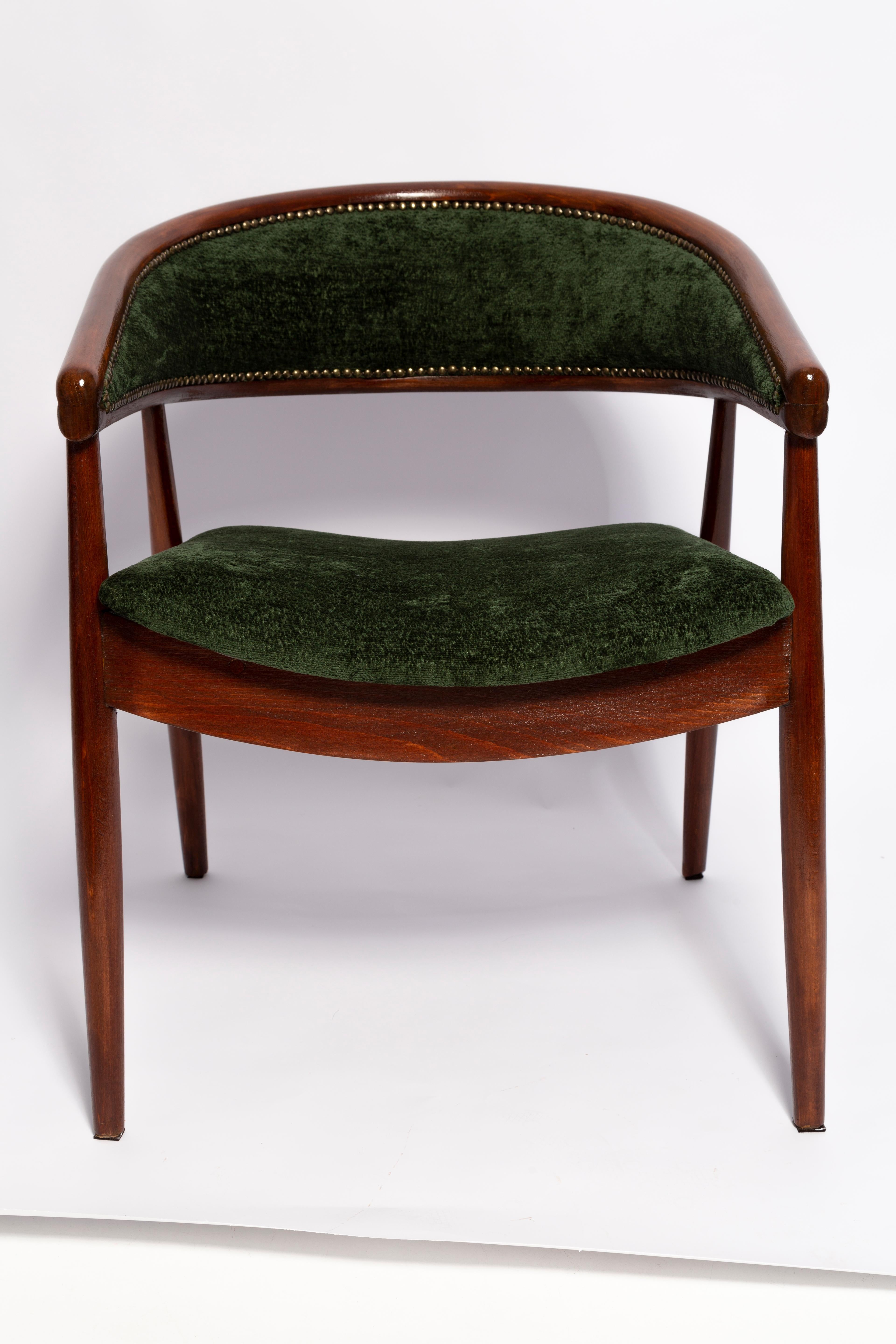 Mid Century James Mont Bent Beech King Cole Armchair, Dark Green Velvet, 1960s For Sale 5