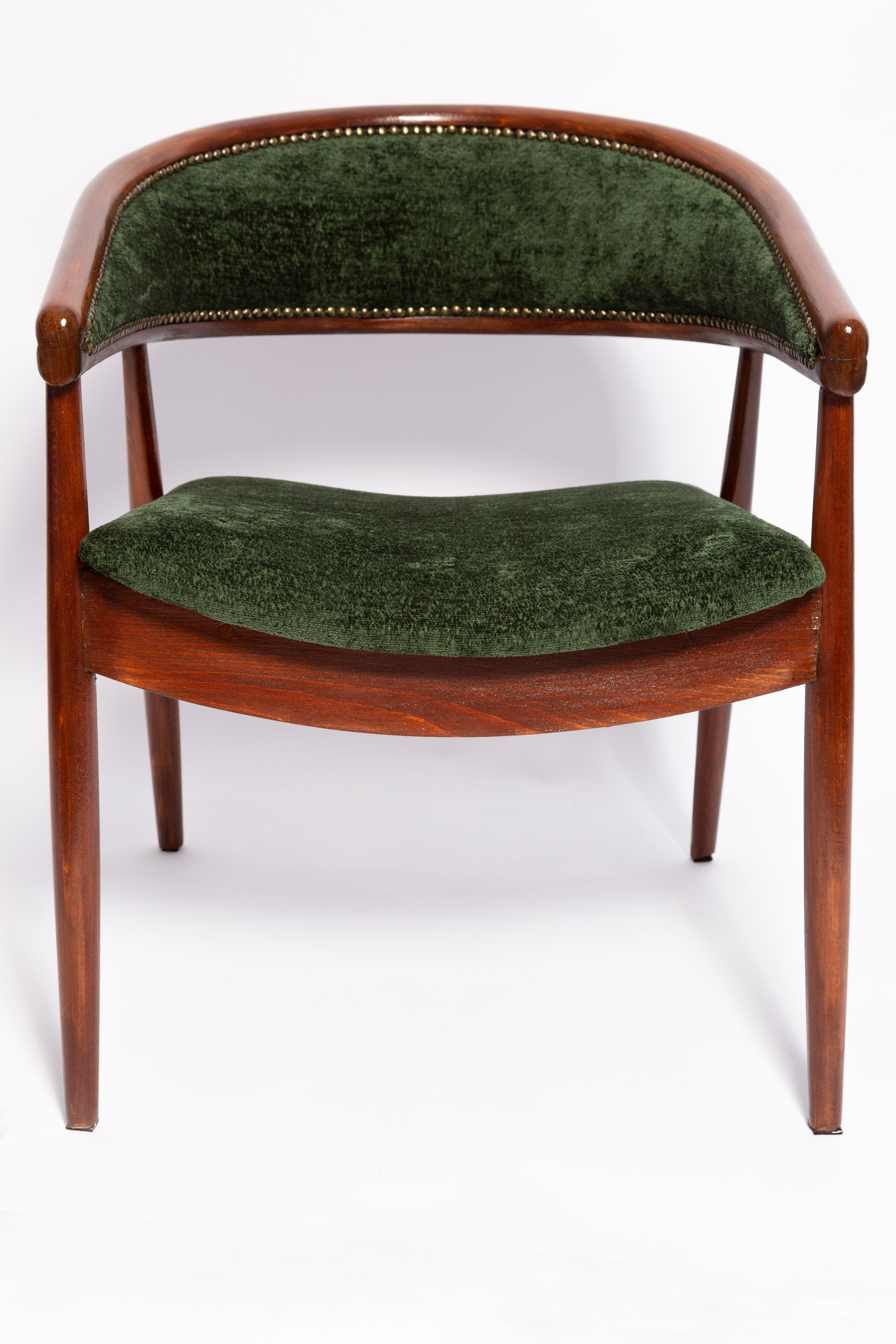 Mid Century James Mont Bent Beech King Cole Armchair, Dark Green Velvet, 1960s For Sale 6