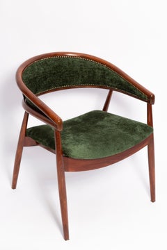 Mid Century James Mont Bent Beech King Cole Armchair, Dark Green Velvet, 1960s
