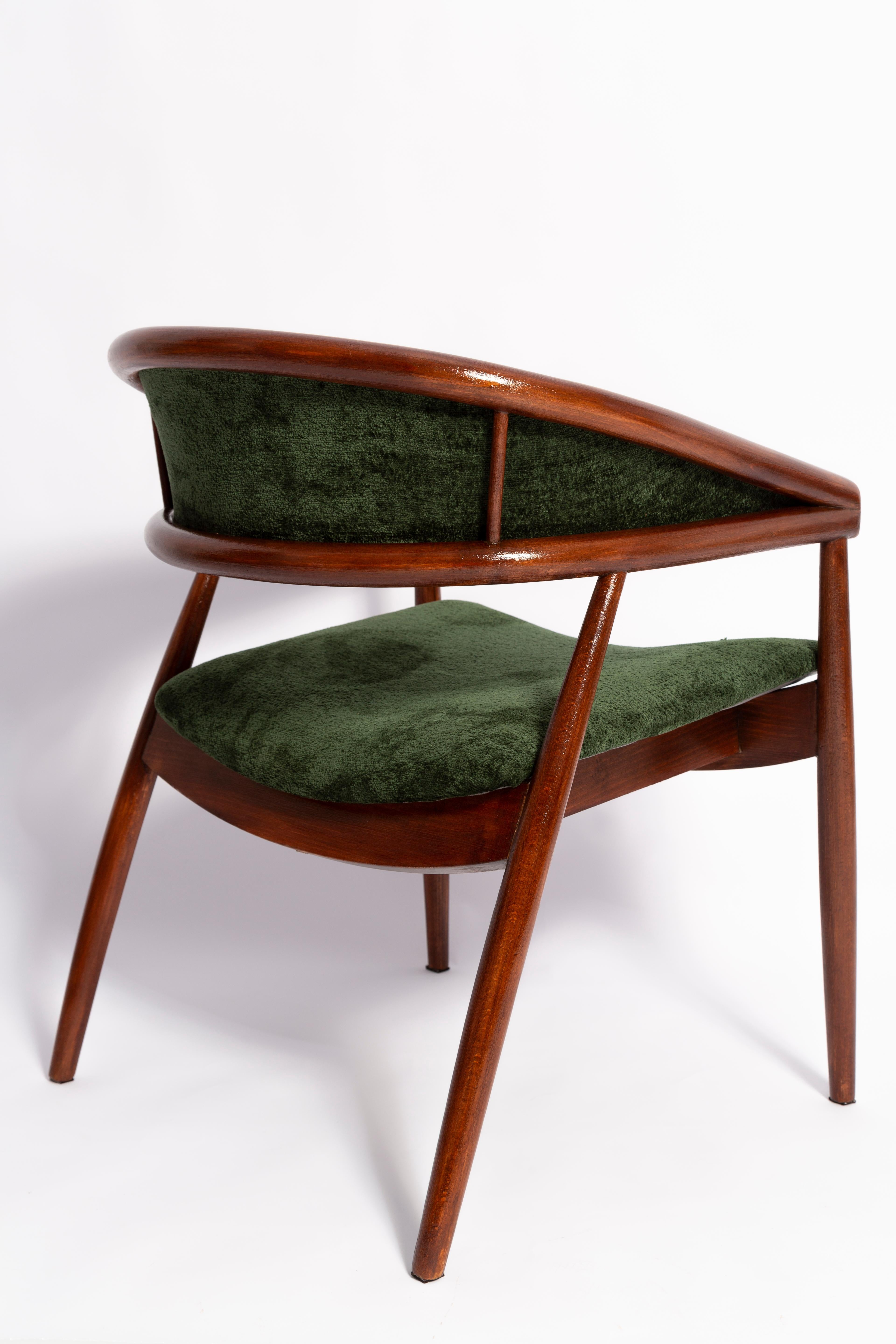 Mid Century James Mont Bent Beech King Cole Armchair, Dark Green Velvet, 1960s For Sale 2