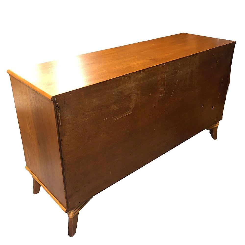 20th Century Mid-Century James Mont Inspired Rattan & Wicker Buffet Credenza For Sale