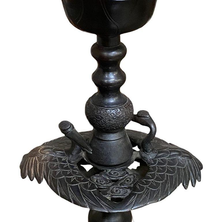 Mid-Century James Mont Style Bronze Chinese-inspired Table Lamp For Sale 7