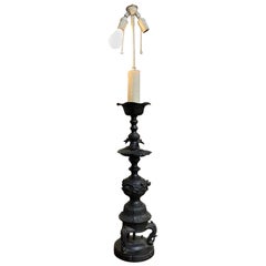 Bronze-Tischlampe im James Mont-Stil aus der Mitte des Jahrhunderts, chinesisch inspiriert
