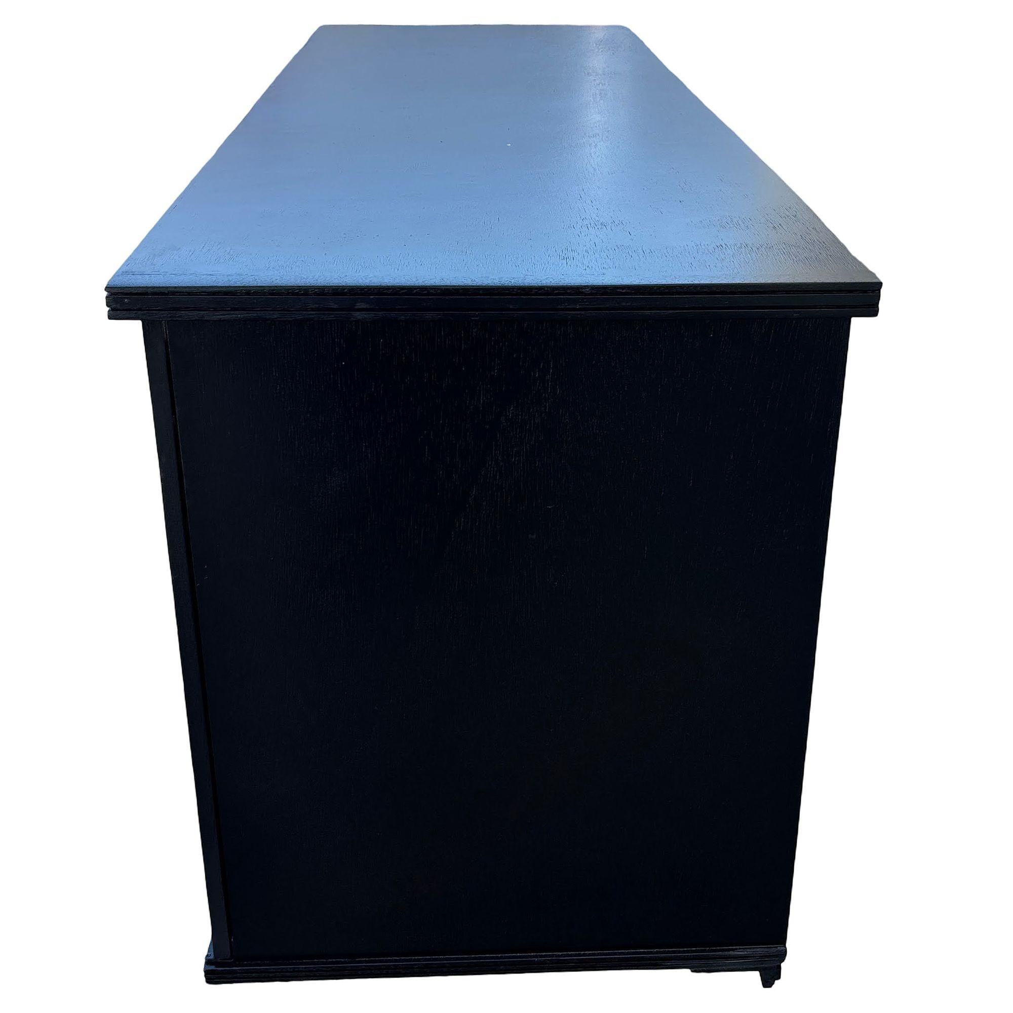 Mid-century James Mont Style Carved Media Credenza Stereo Cabinet For Sale 4